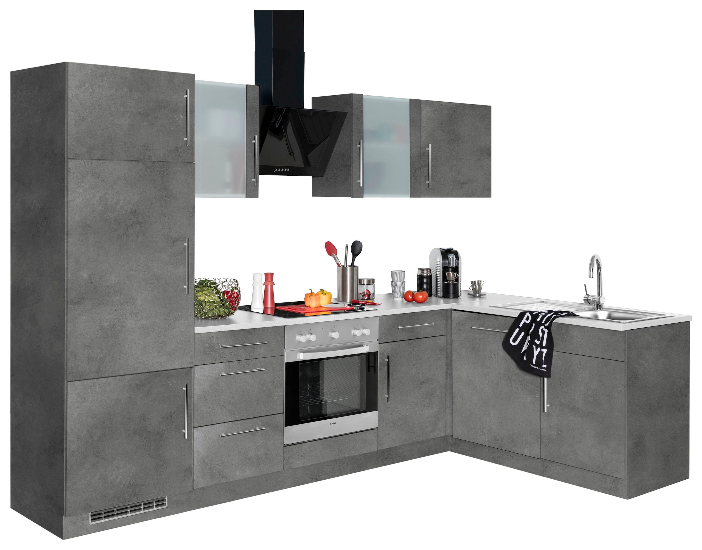 wiho Küchen Winkelküche "Cali", mit E-Geräten, Stellbreite 280 x 170 cm