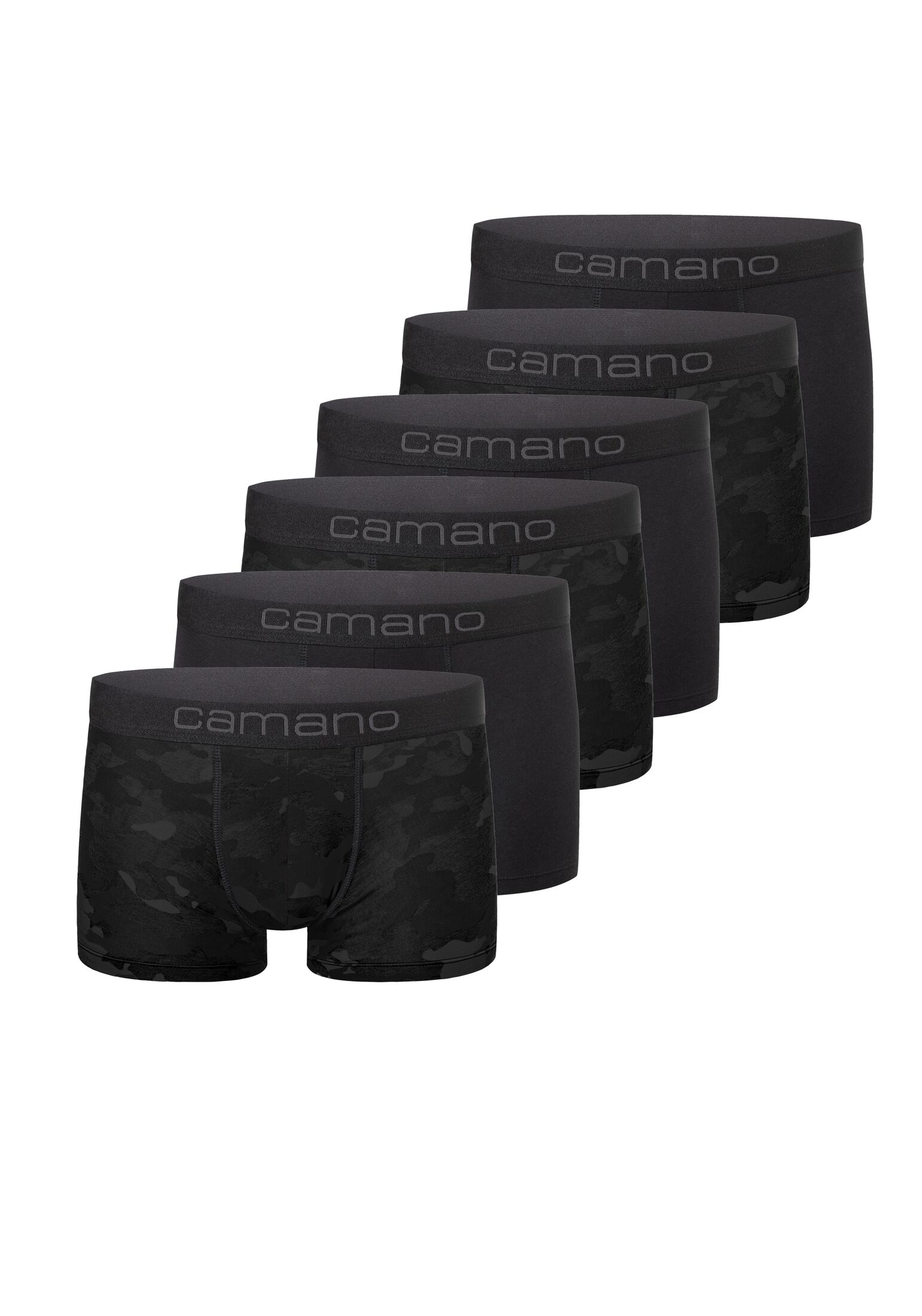 CAMANO Herren Trunk "6er Pack", Gr. XXL, schwarz, 95% Baumwolle, 5% Elasthan, Unterhosen