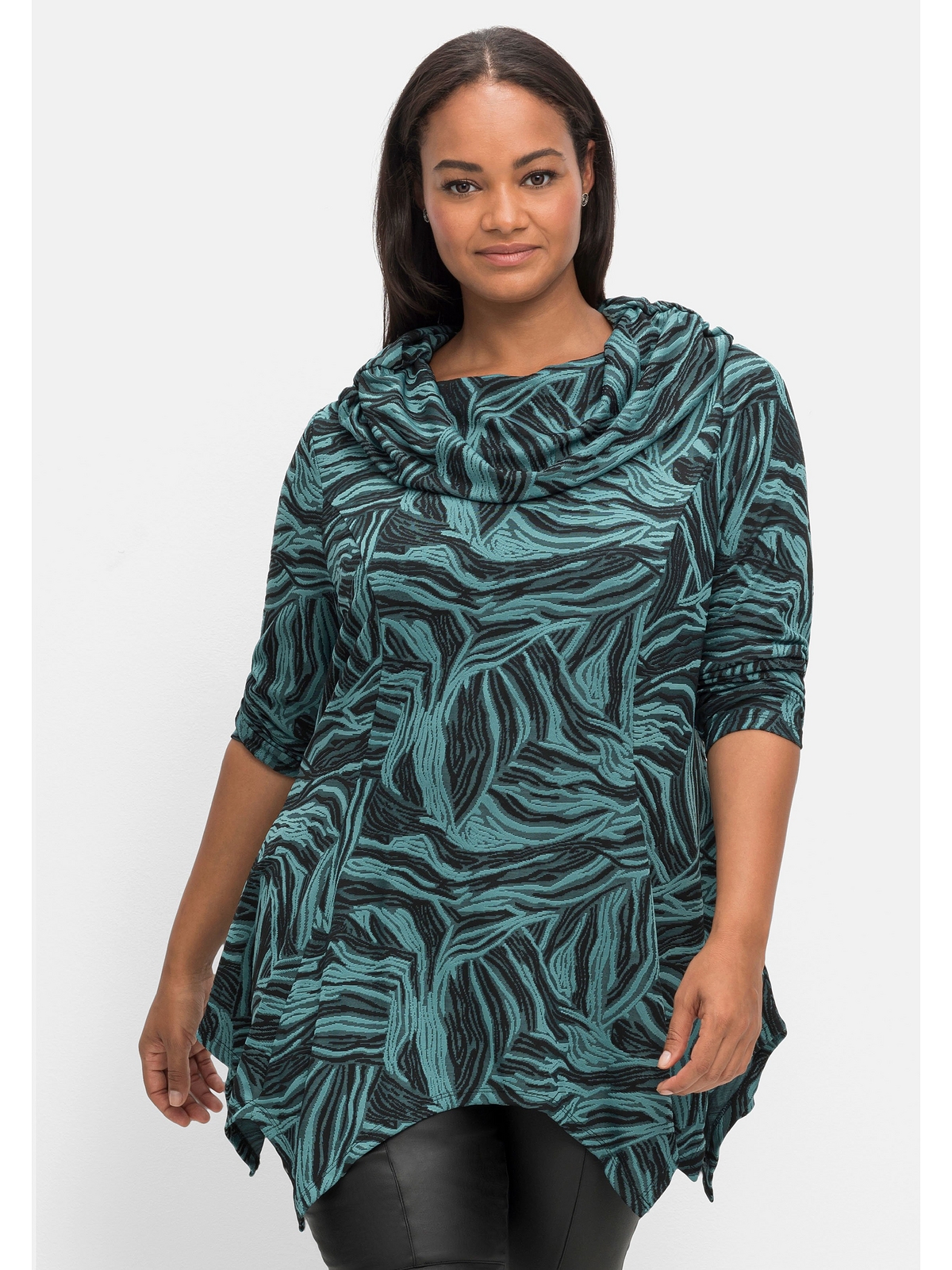 Longshirt »Große Größen«, mit Ausbrenner-Muster, in A-Linie