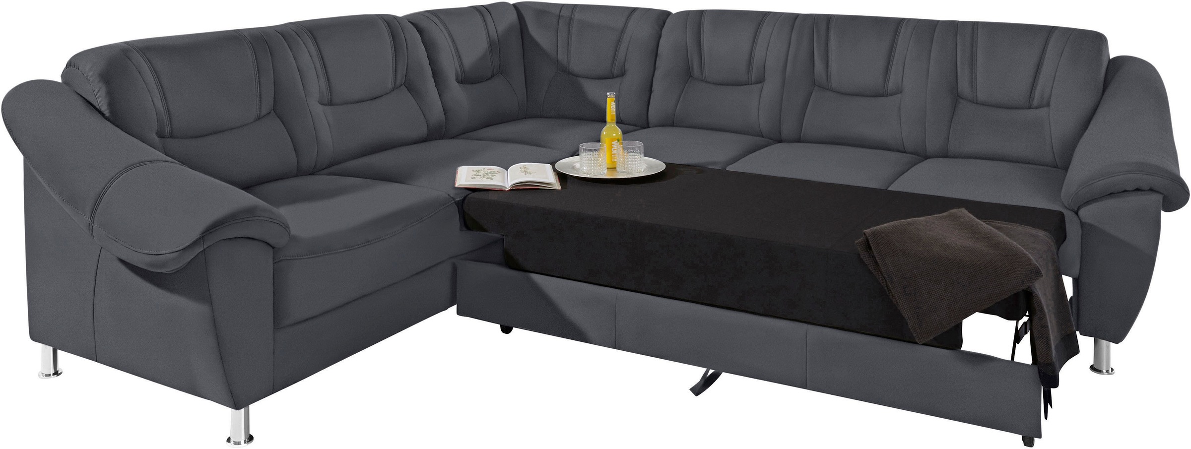 sit&more Ecksofa »Salsa L-Form«, mit Federkern, wahlweise mit Bettfunktion