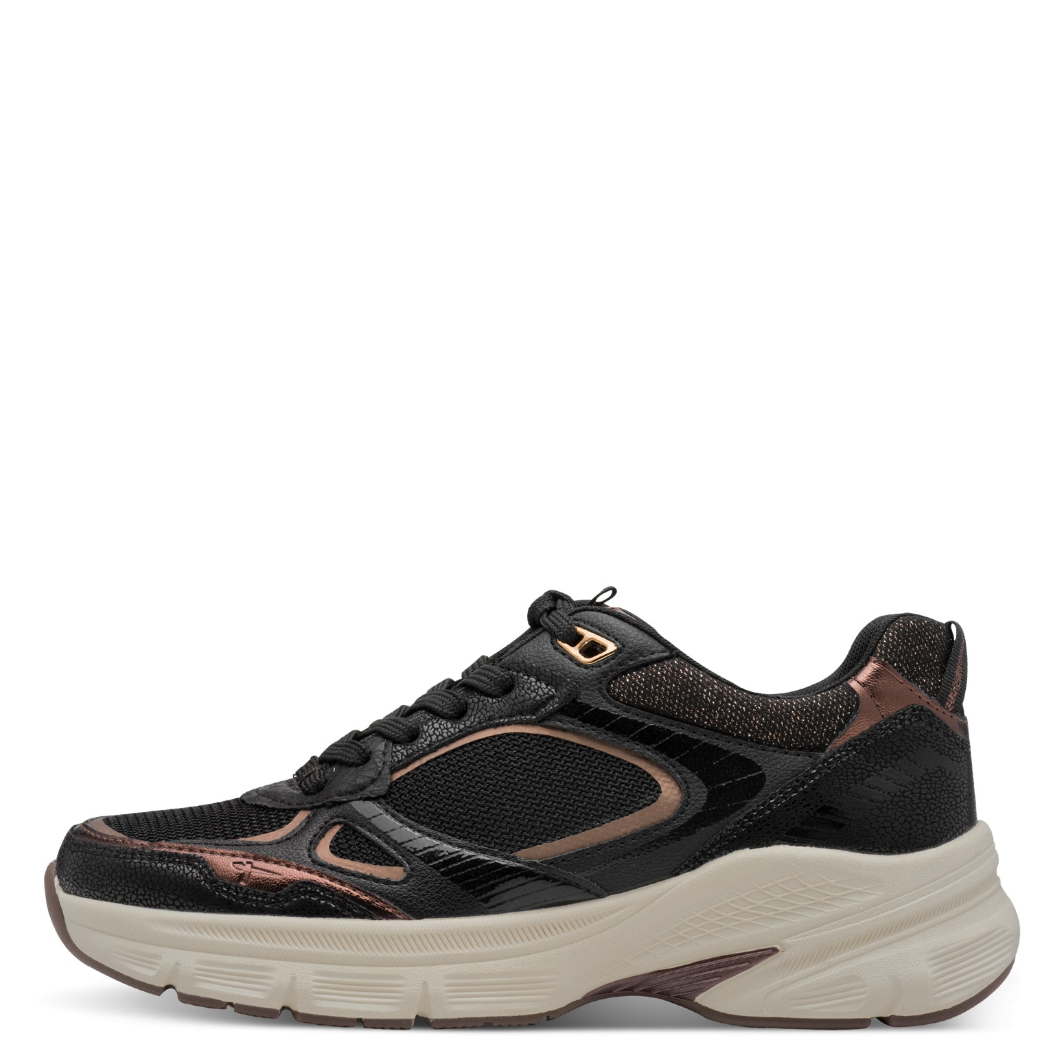 Tamaris Plateausneaker, Freizeitschuh, Halbschuh, Schnürer, Details in Metallicoptik