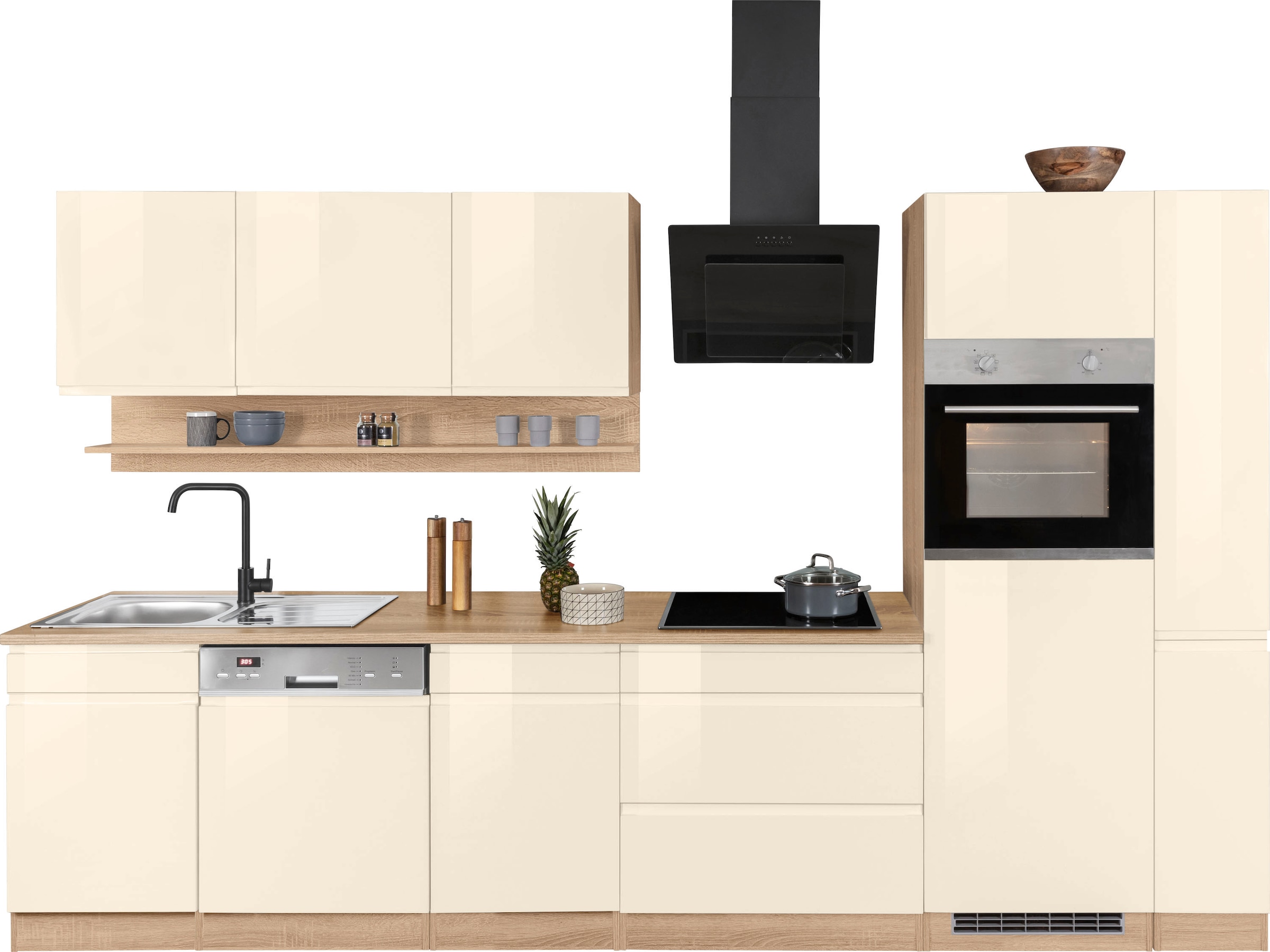 HELD MÖBEL Küchenzeile "Virginia", Breite 330 cm, mit E-Geräten günstig online kaufen