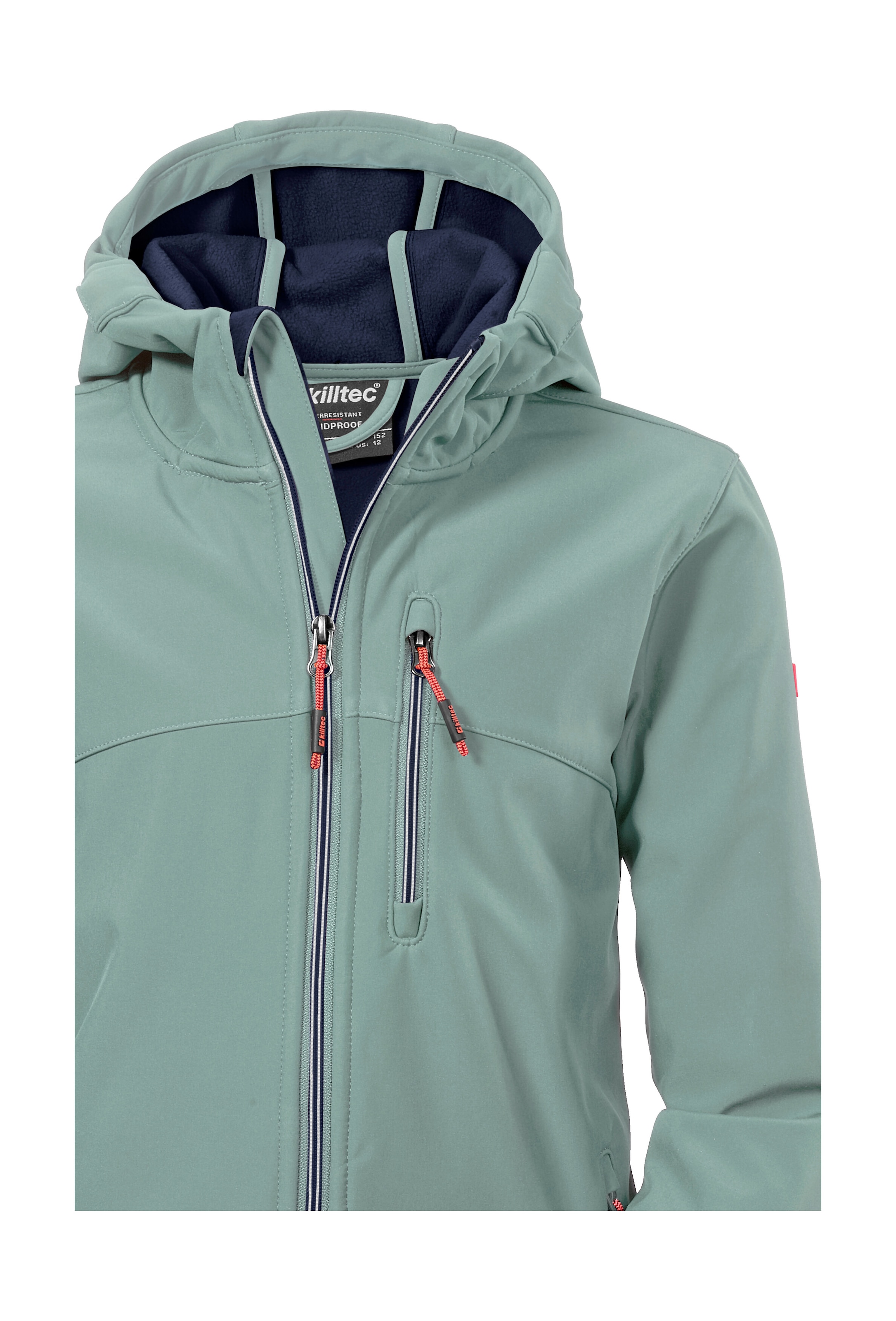 Killtec Softshelljacke »Girls Softshelljacke« Wasserabweisend, verstellbare Kapuze u Ärmel, Fleece-Innenfutter