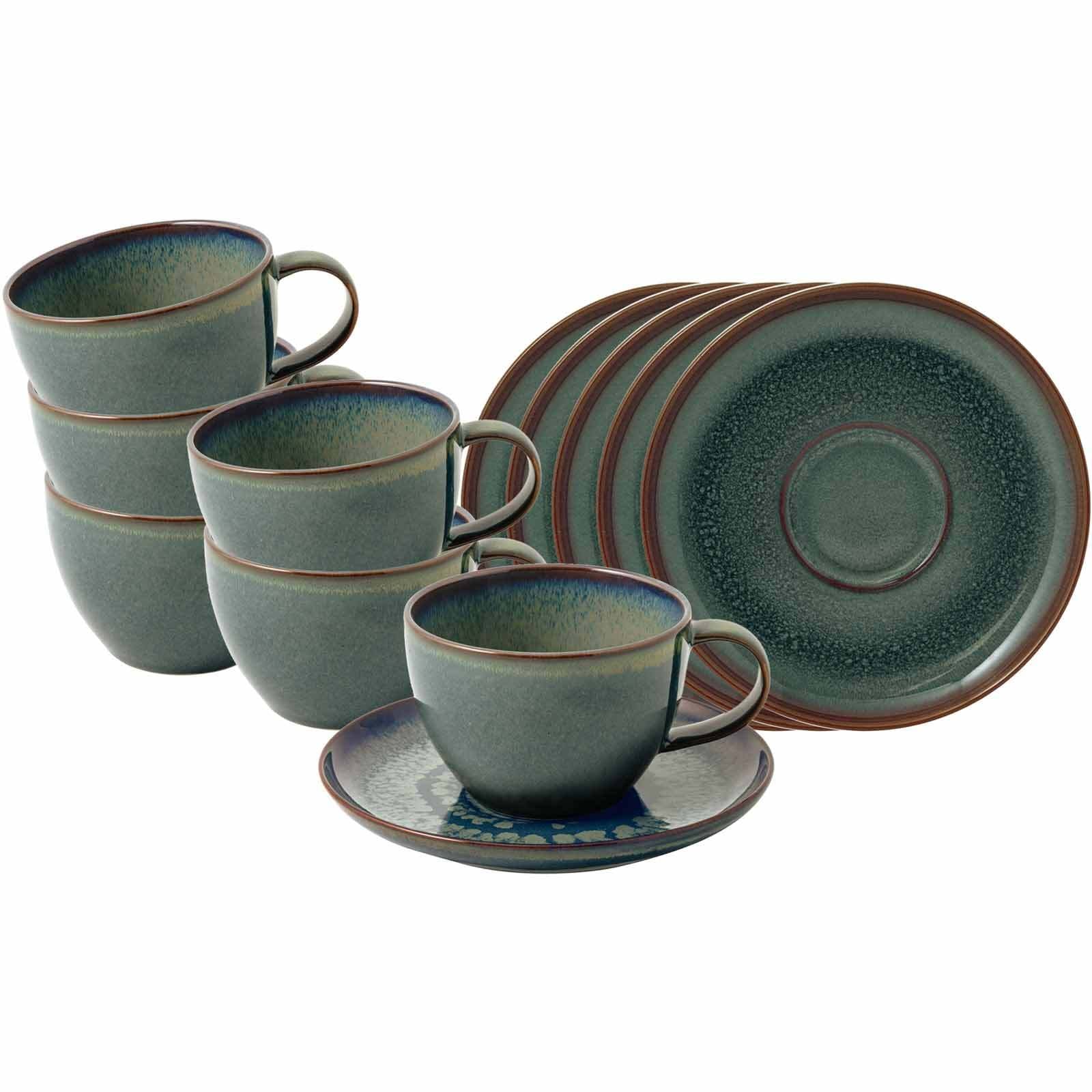 like. by Villeroy & Boch Tasse "Kaffeetassen mit Untertassen Crafted 170 ml 12er Set" Spülmaschinengeeignet, Mikrowellengeeignet