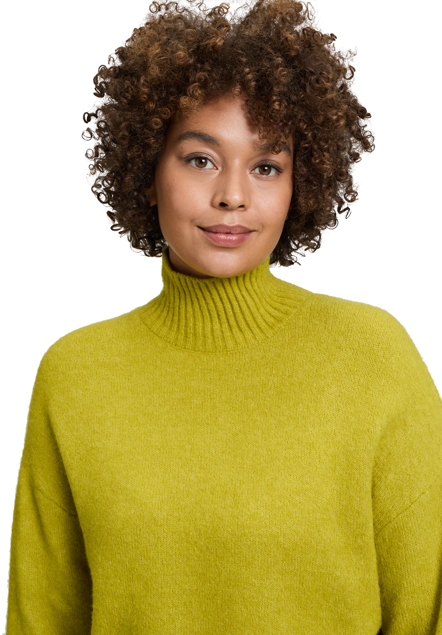 Cartoon Strickpullover »Cartoon Damen Strickpullover mit Stehkragen«, (1 tlg.), Rippbündchen