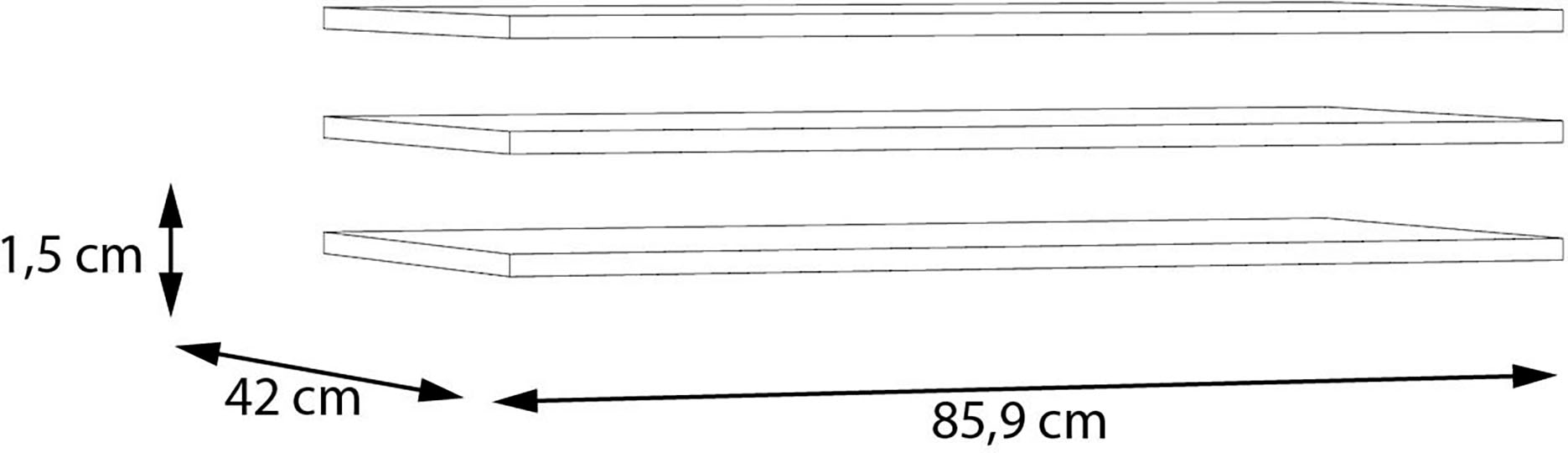 FORTE Einlegeboden, (Set, 3 St., 3-er Set), Einlegeboden 3er Set, optional bestellbar, Textilstruktur