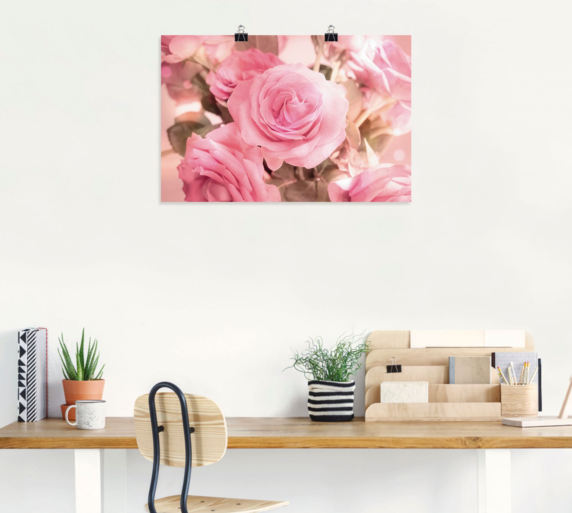 Artland Wandbild "Rosarosenbouquet", Blumen, (1 St.), als Leinwandbild, Pos günstig online kaufen