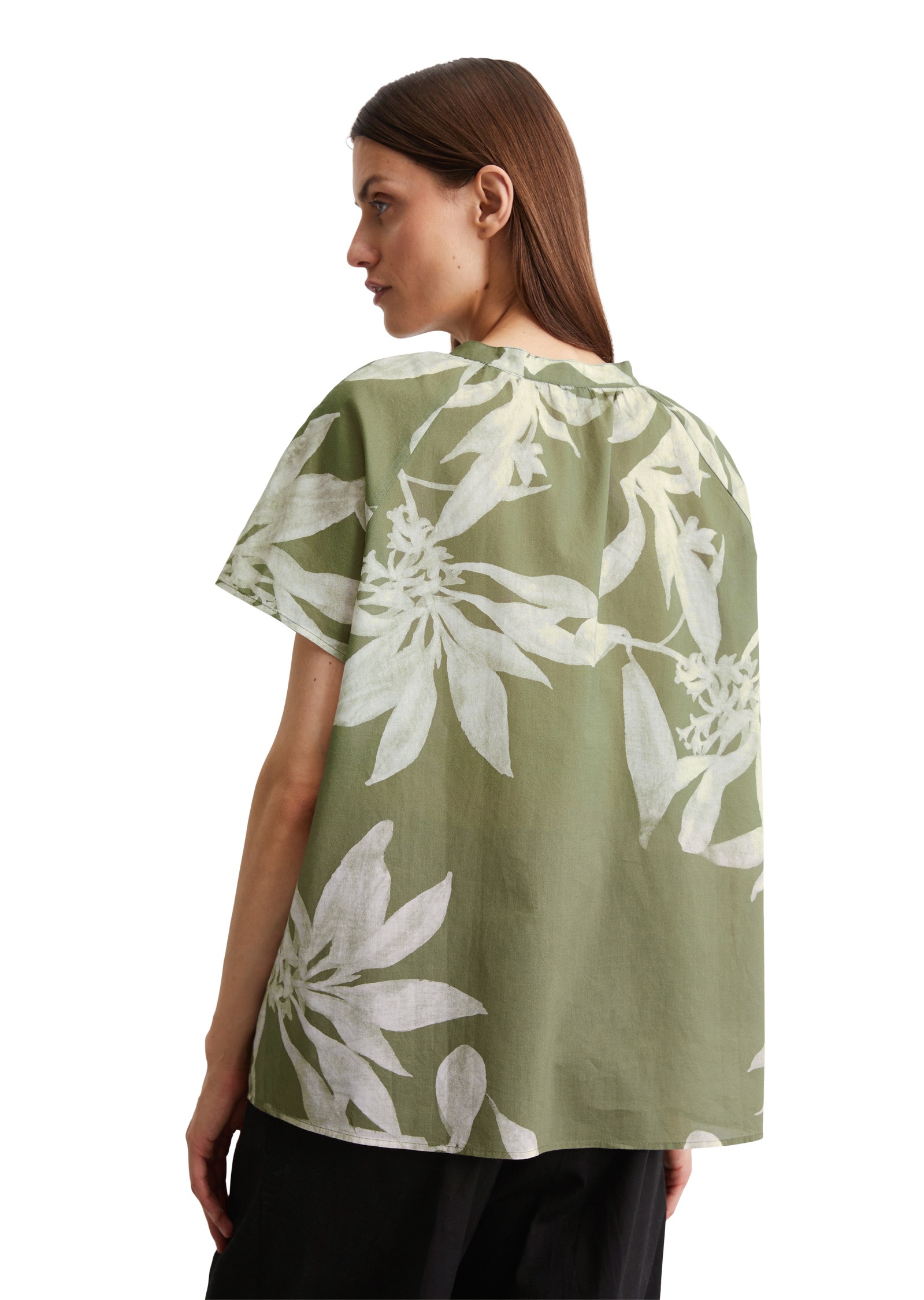 Marc O'Polo Kurzarmbluse »aus leichtem Baumwolle-Voile«