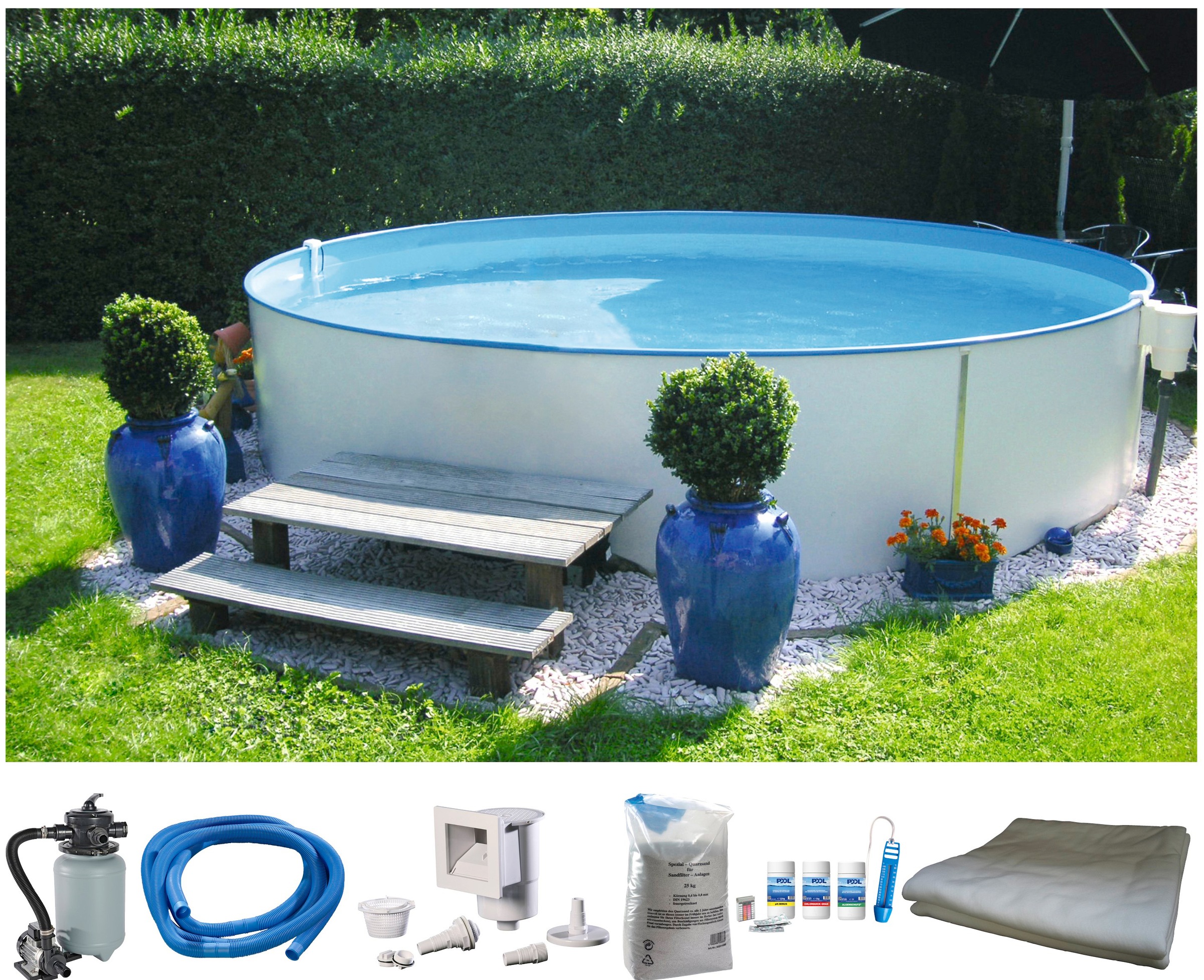 my POOL BWT Rundpool "PREMIUM inkl. umfangreichem Zubehör" Höhe 120 cm, in verschiedenen Größen erhältlich