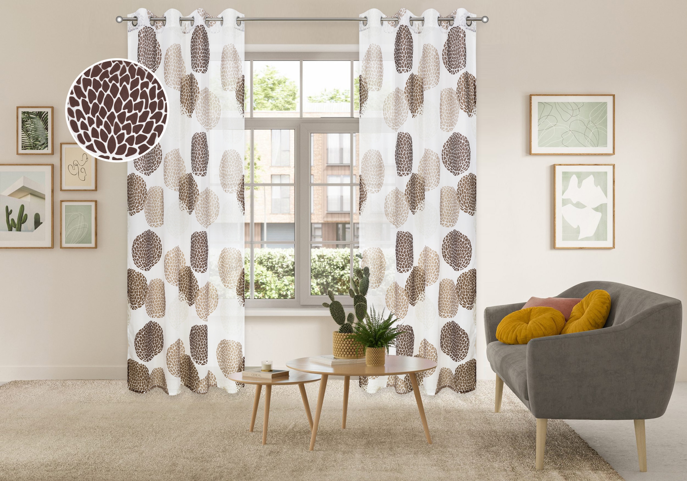 OTTO home "BELEM" Ösen 1 Stk. tlg. 1 Schal, Polyester, Kreise