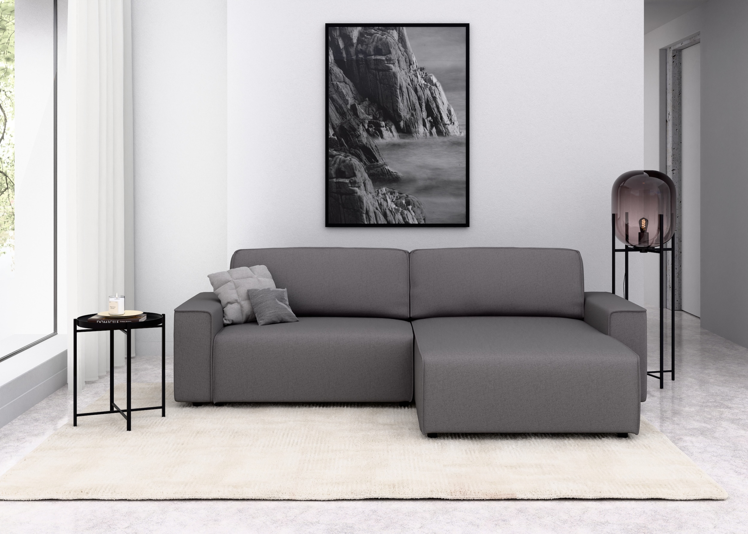 INOSIGN Ecksofa "Chance, Recamiere beidseitig montierbar, Schlaffunktion, B günstig online kaufen