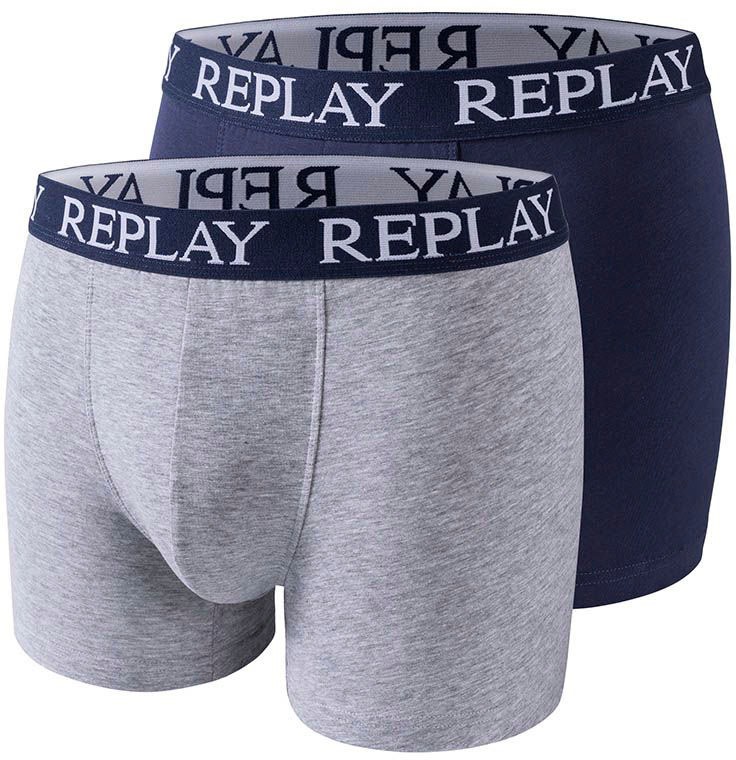 Replay Boxershorts "BOXER Style 01/C Basic Cuff Logo 2pcs Box", 2er-er Pack günstig online kaufen