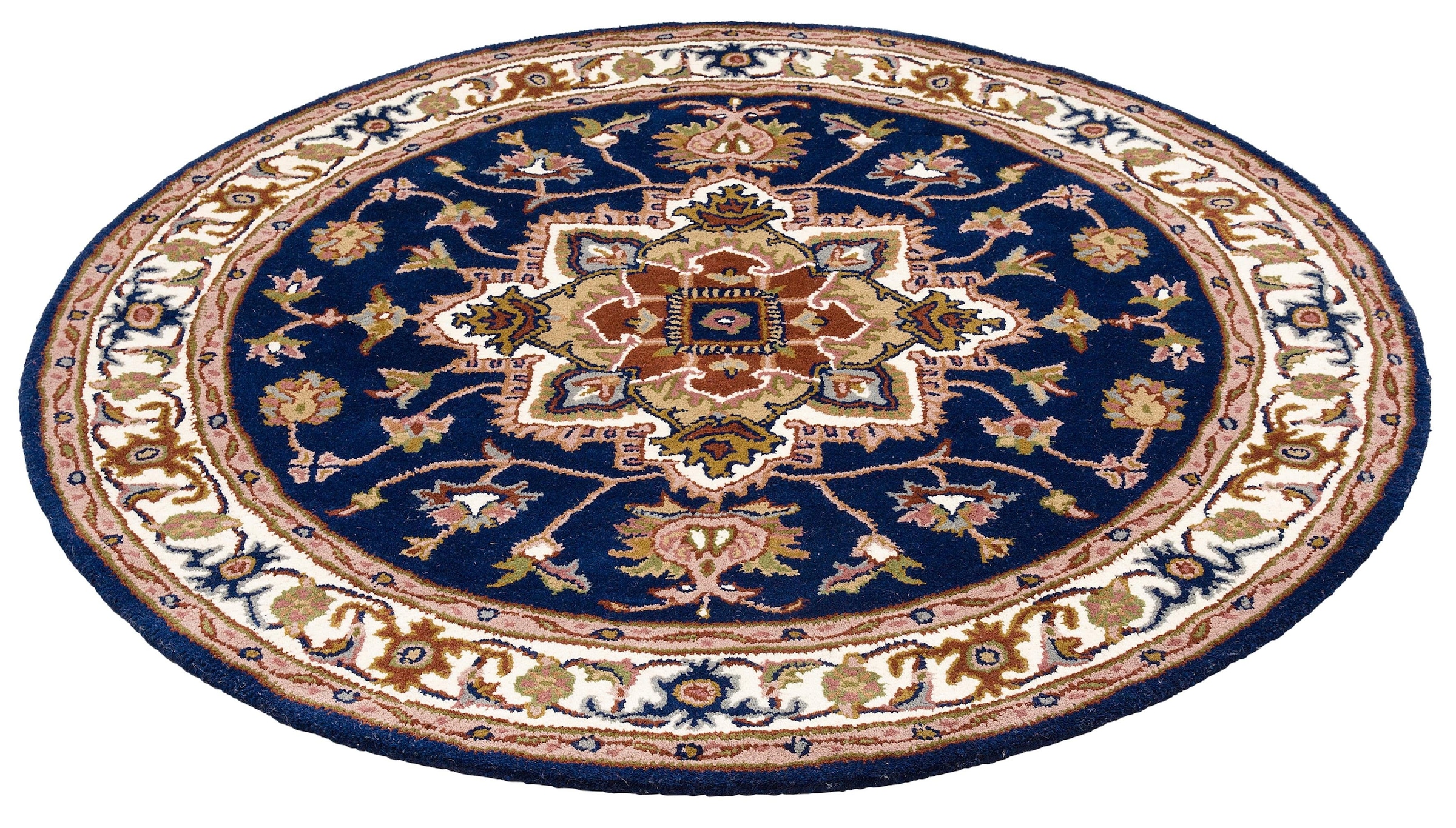 my home Wollteppich »Aman«, rund, 14 mm Höhe, reine Wolle, Orient-Optik, ideal im Wohnzimmer & Schlafzimmer