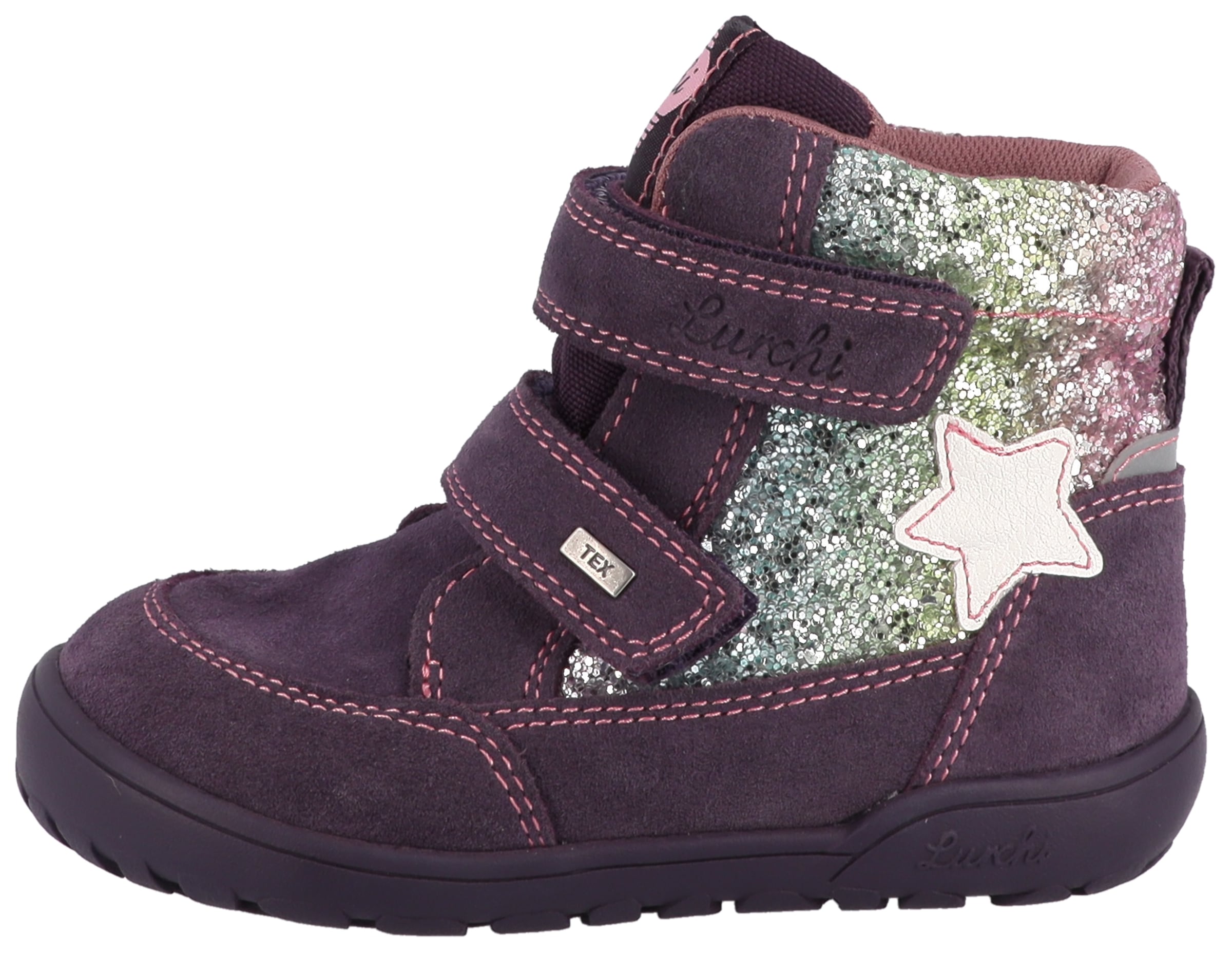 Lurchi Barfußschuh »Jili Barefoot-TEX«  Winterboots, Glitzer mit Farbverlauf, Größenschablone zum Download