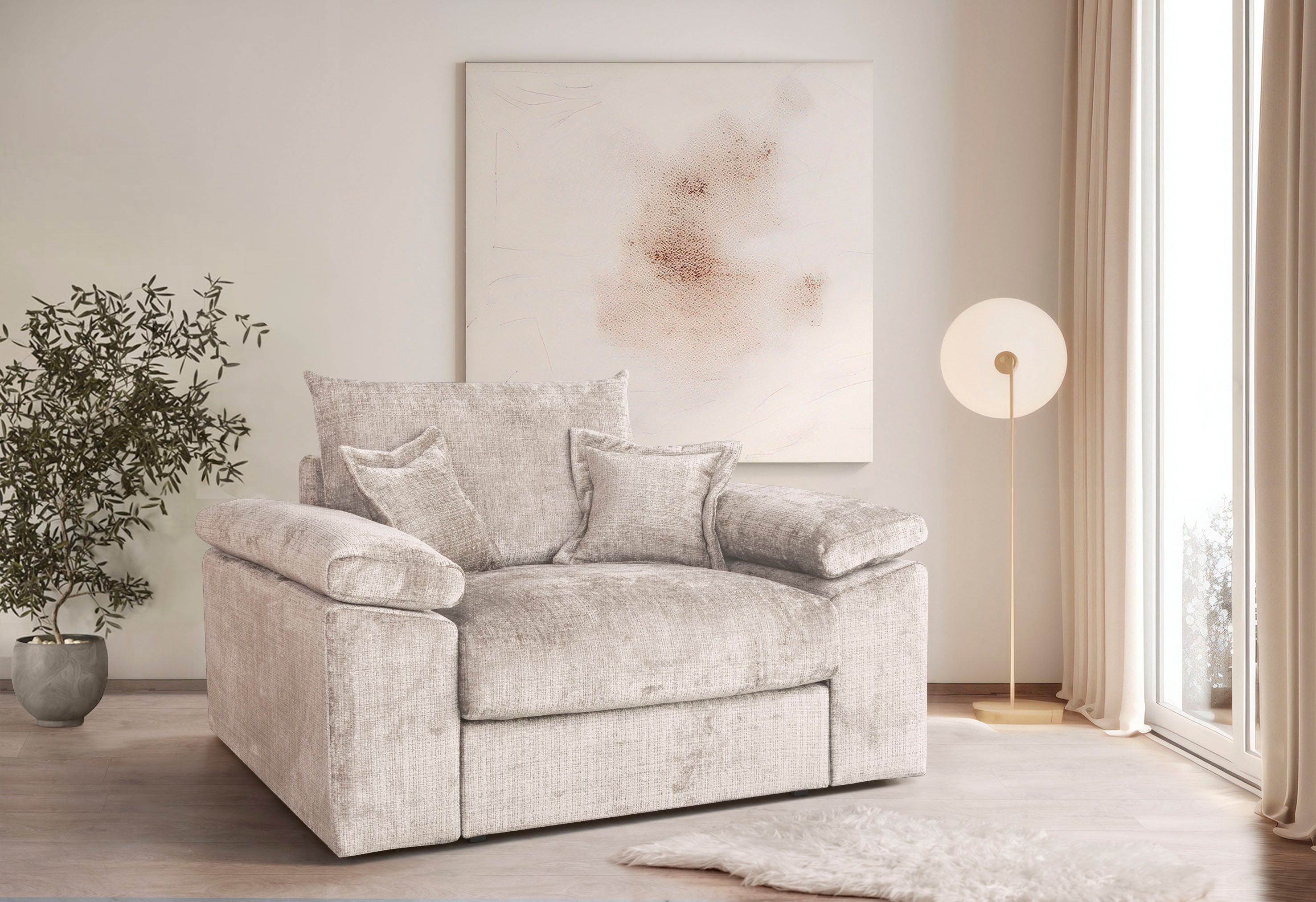 OTTO home XXL-Sessel "Soft&Cosy, B: 151 cm - OTTO. Verlässliche Qualität." Mega-Sessel, Cord oder Chenille-Struktur, mit 2 Zierkissen