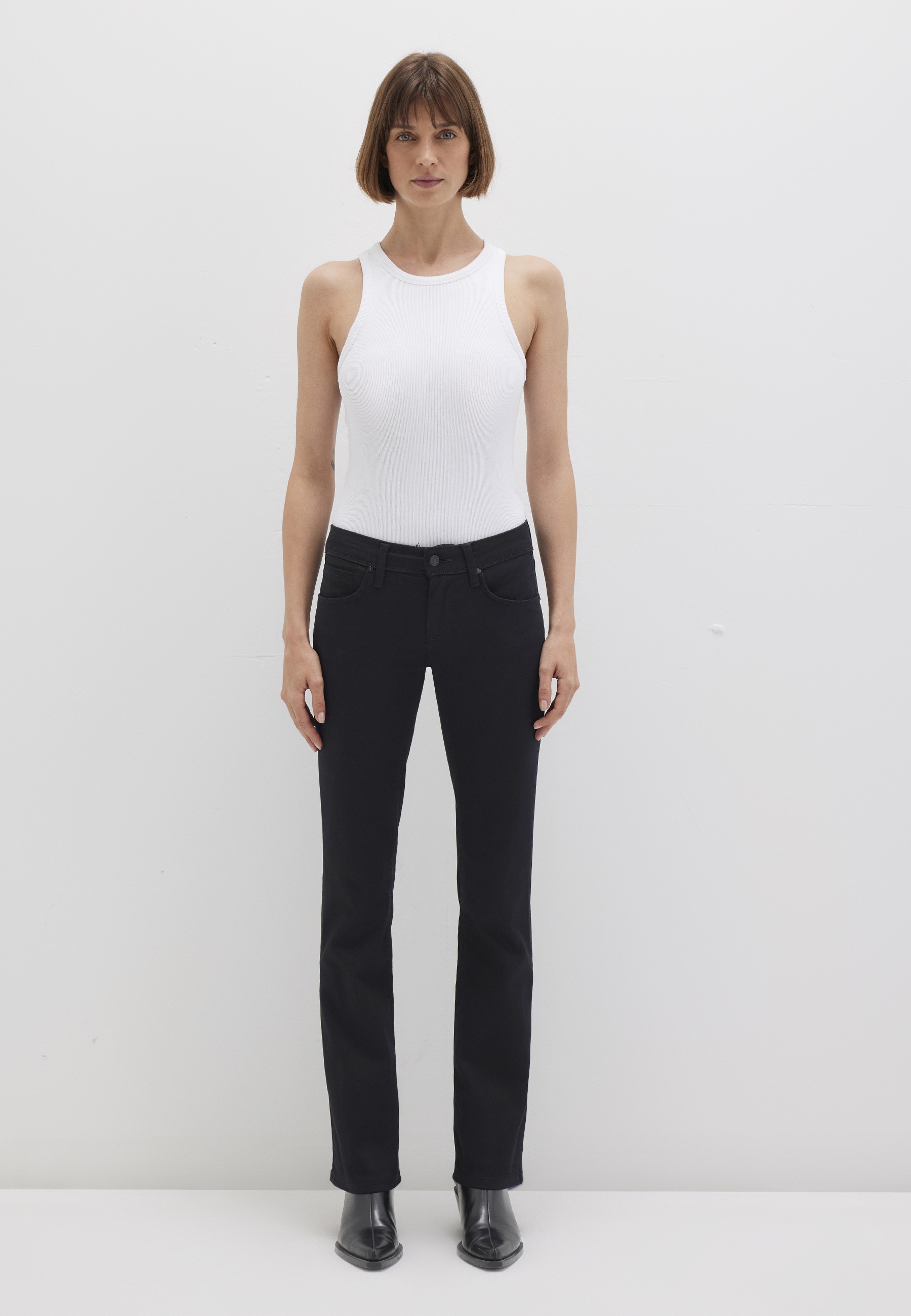 Mavi Bella Mid-Rise Bootcut Jeans Black Size 33 2