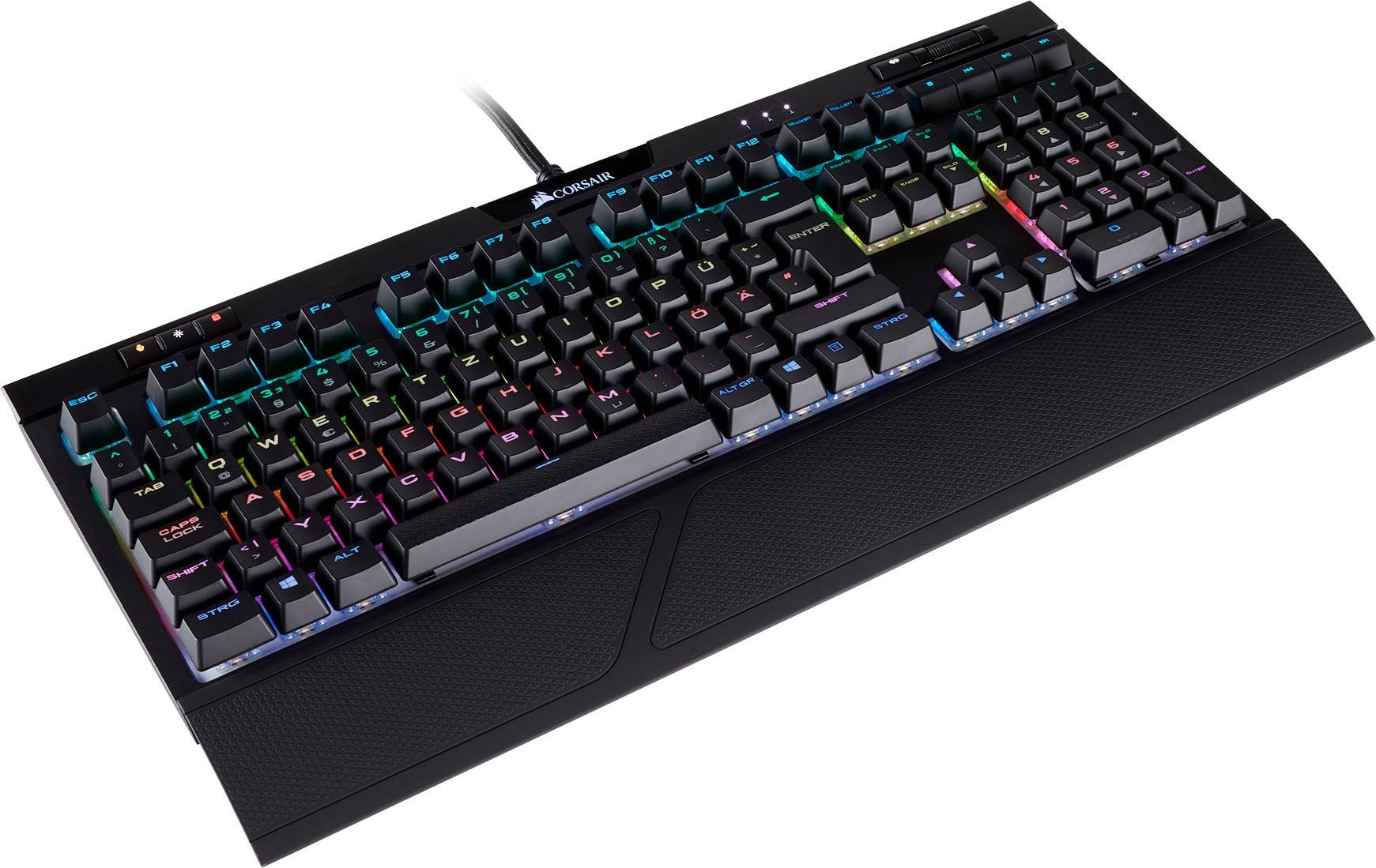 Corsair Gaming-Tastatur »STRAFE RGB MK.2 - MX Silent«, (USB-Hub-Handgelenkauflage-Profil-Speicher-Ziffernblock-Multimedia-Tasten)