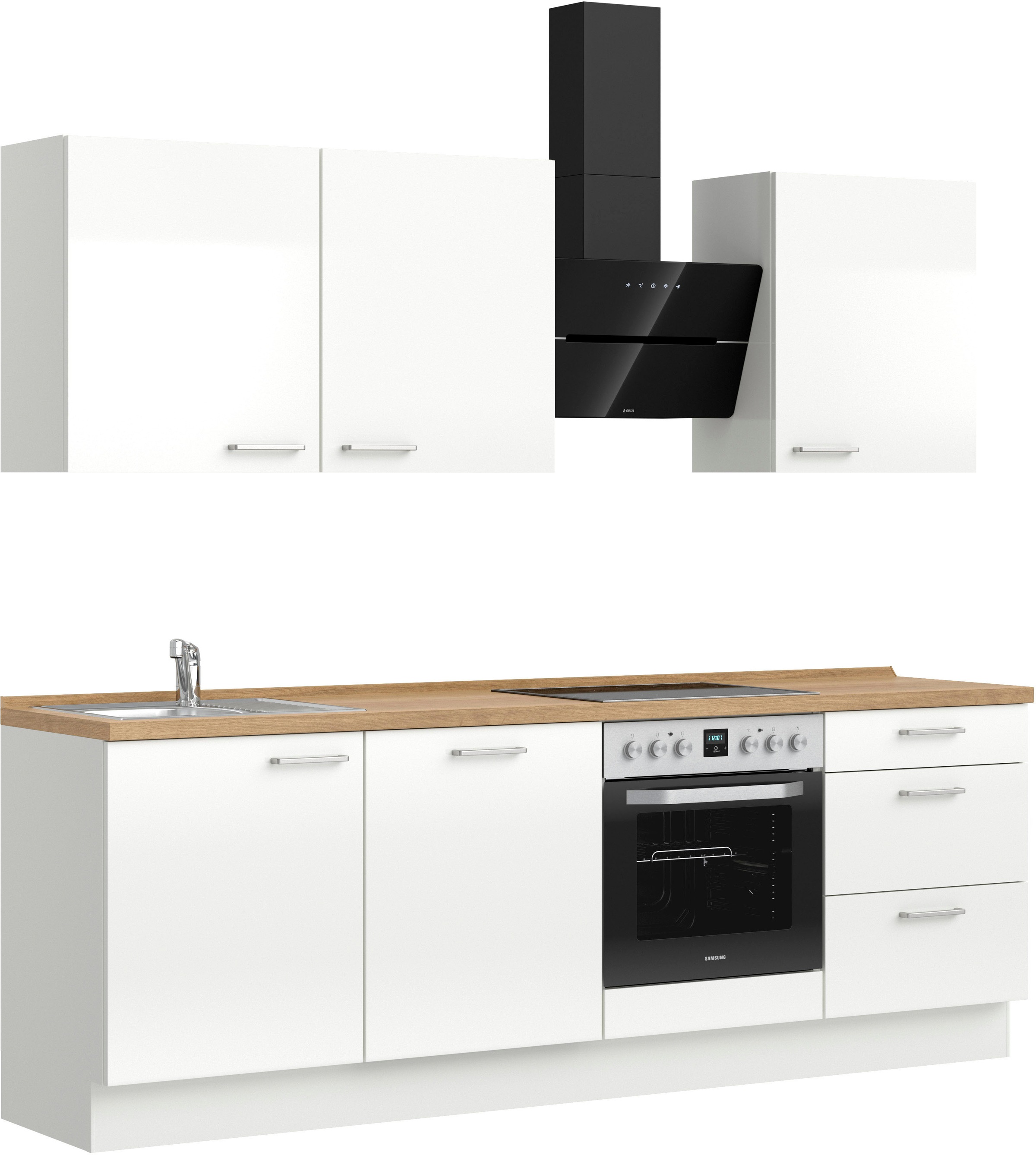 nobilia® Küchenzeile »"Flash II"«, vormontiert, Ausrichtung wählbar, Breite 240 cm, wahlw. mit E-Geräten