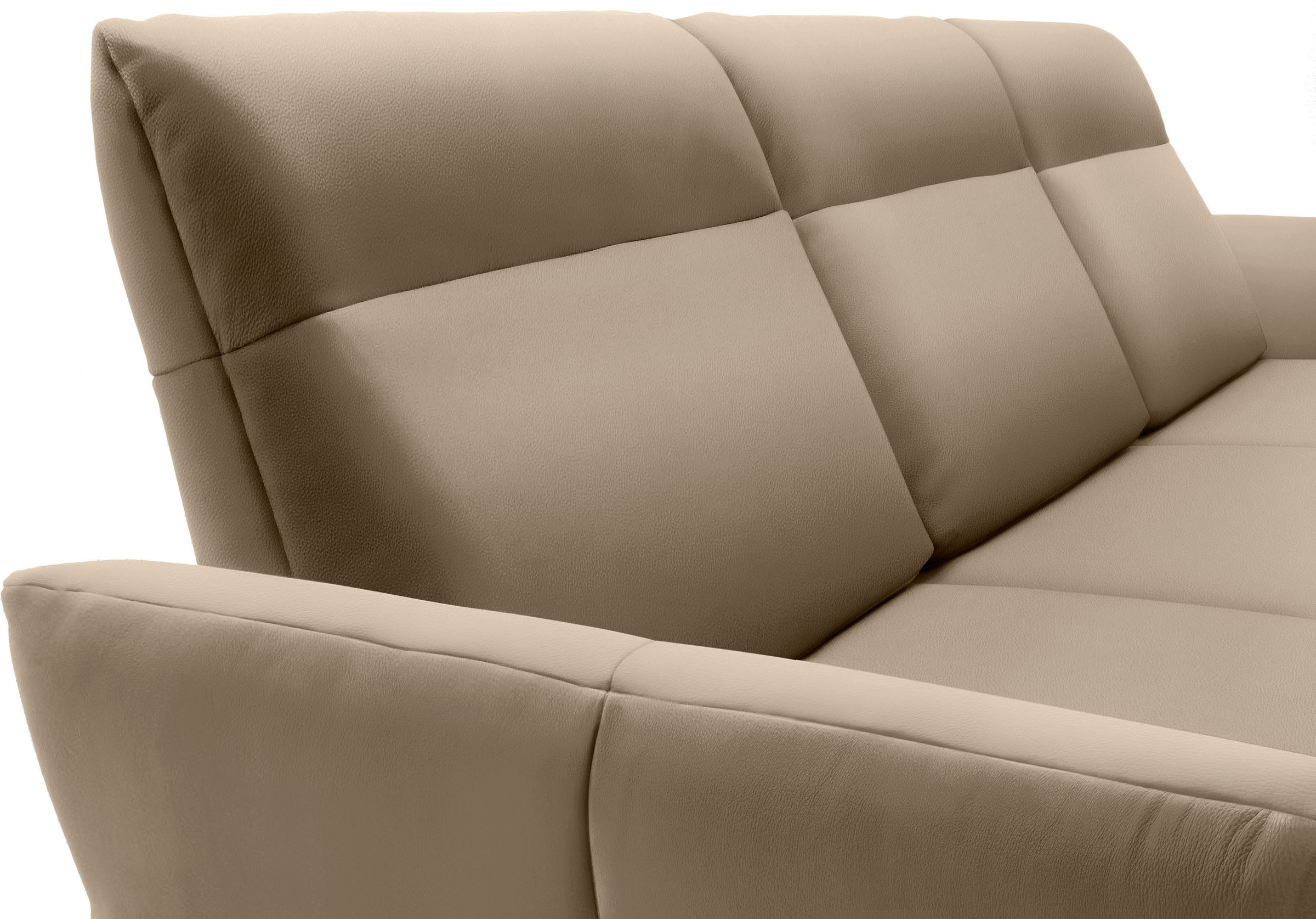 Creation BY ROLF BENZ Ecksofa »CR.460«, Sockel in Eiche, Winkelfüße in Umbragrau, Breite 318 cm