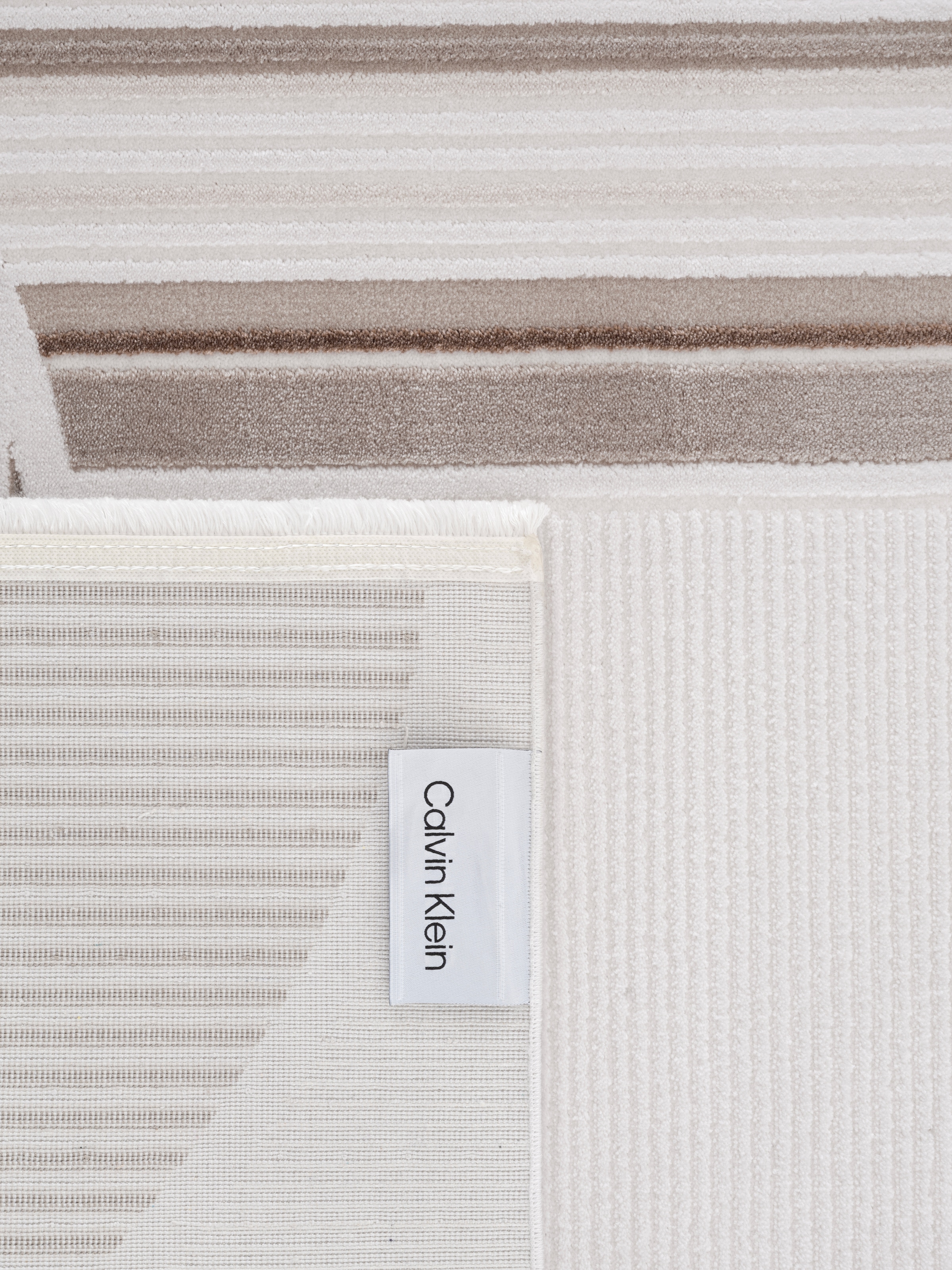 Calvin Klein home Teppich »Glow, mit Fransen, Designerteppich« rechteckig 8 mm Höhe Hoch-Tief, 3D Optik, skandinavischer Stil, Wohnzimmer, Schlafzimmer