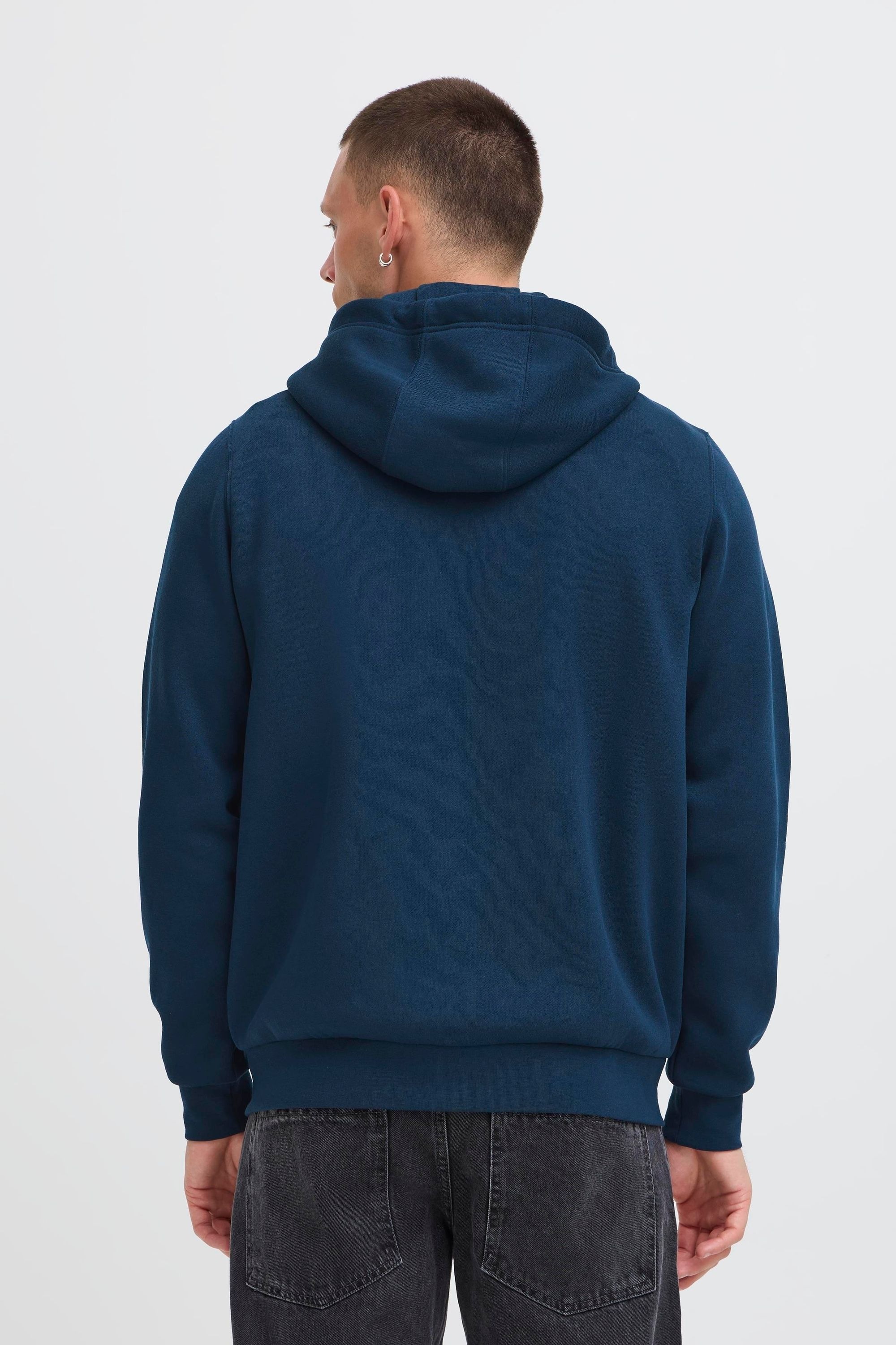 Kapuzensweatjacke BLEND "Kapuzenfleecejacke BHSunic", Herren, Gr. S, blau (marineblaus), Obermaterial: 80% Polyester PES. 20% Baumwolle CO., Sweatjacken 6