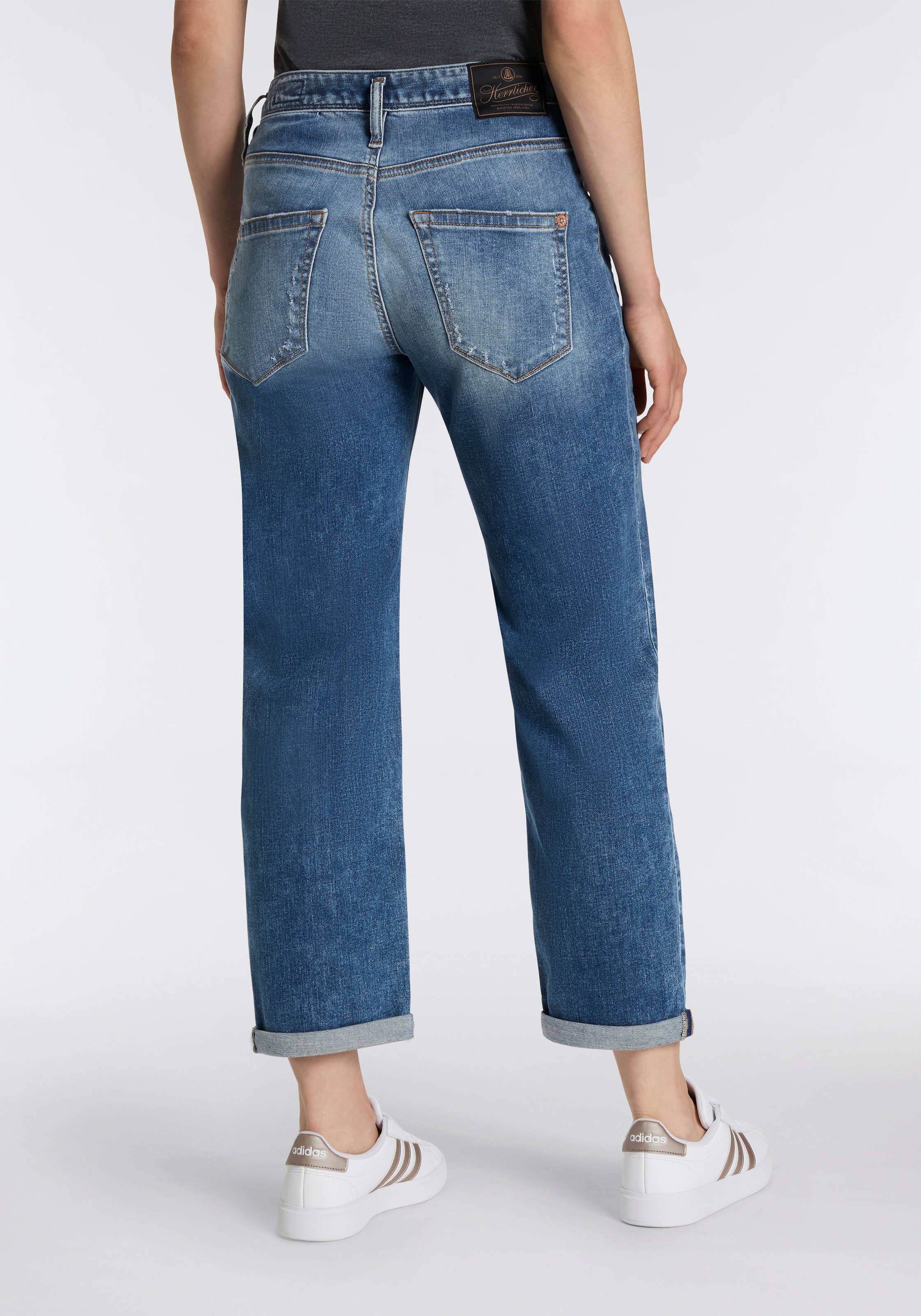 Herrlicher Boyfriend-Jeans »Shyra Tap Organic Denim«, mit halbverdeckter Knopfleiste