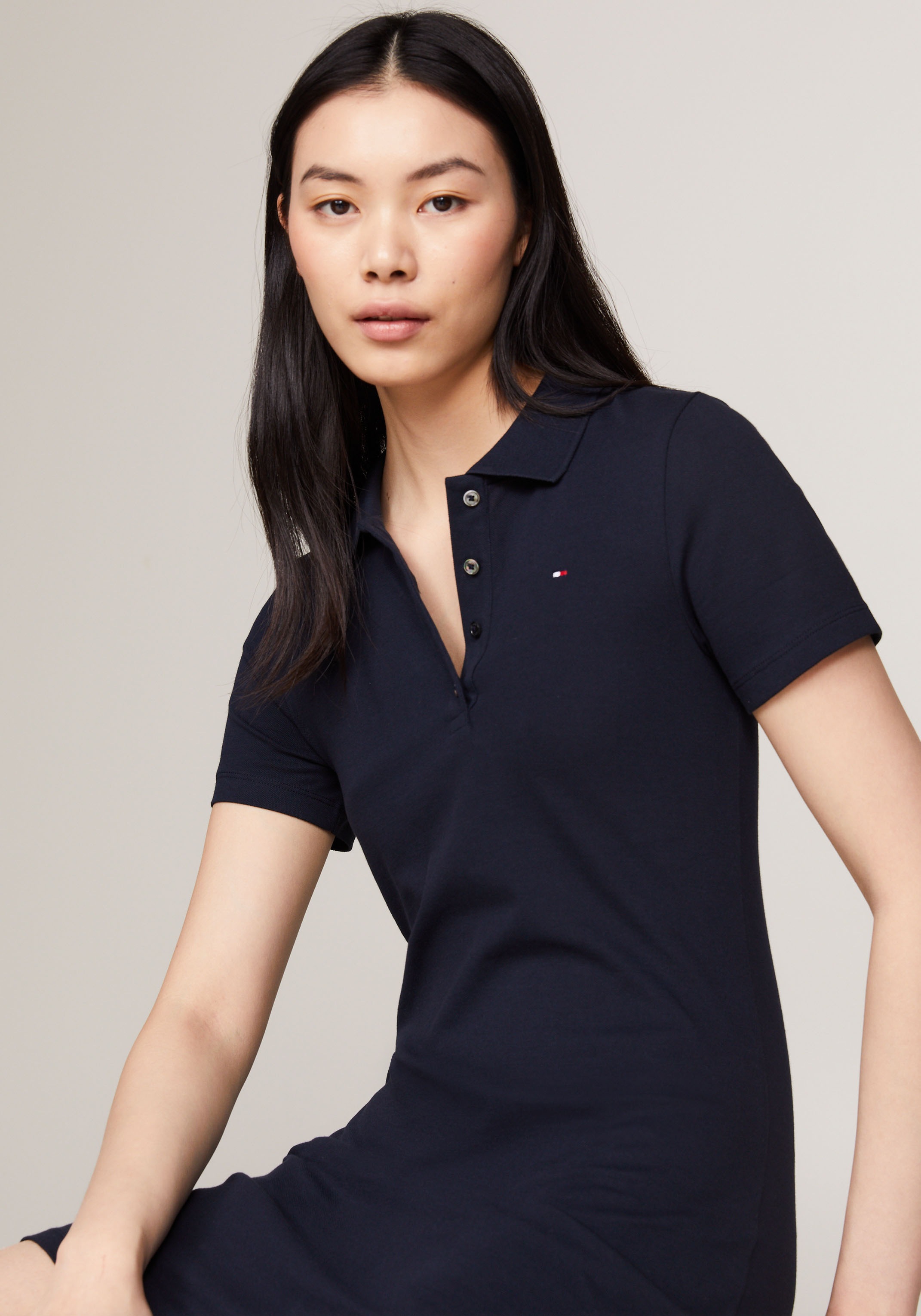 Tommy Hilfiger Polokleid »1985 SLIM PIQUE POLO DRESS SS«