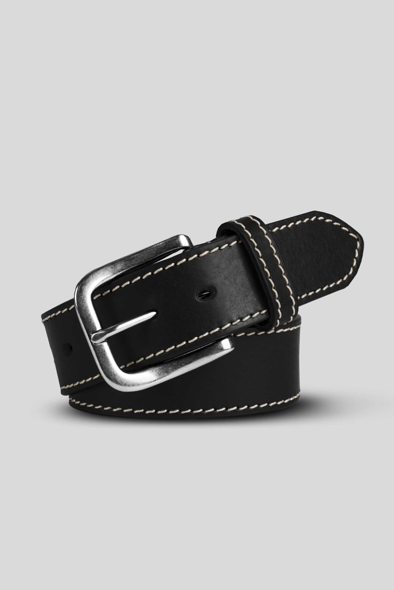 Ledergürtel MEYER "Gürtel", Herren, Gr. 100cm, schwarz, Baumwolle, unifarben, Gürtel Ledergürtel, in unifarbenen Design
