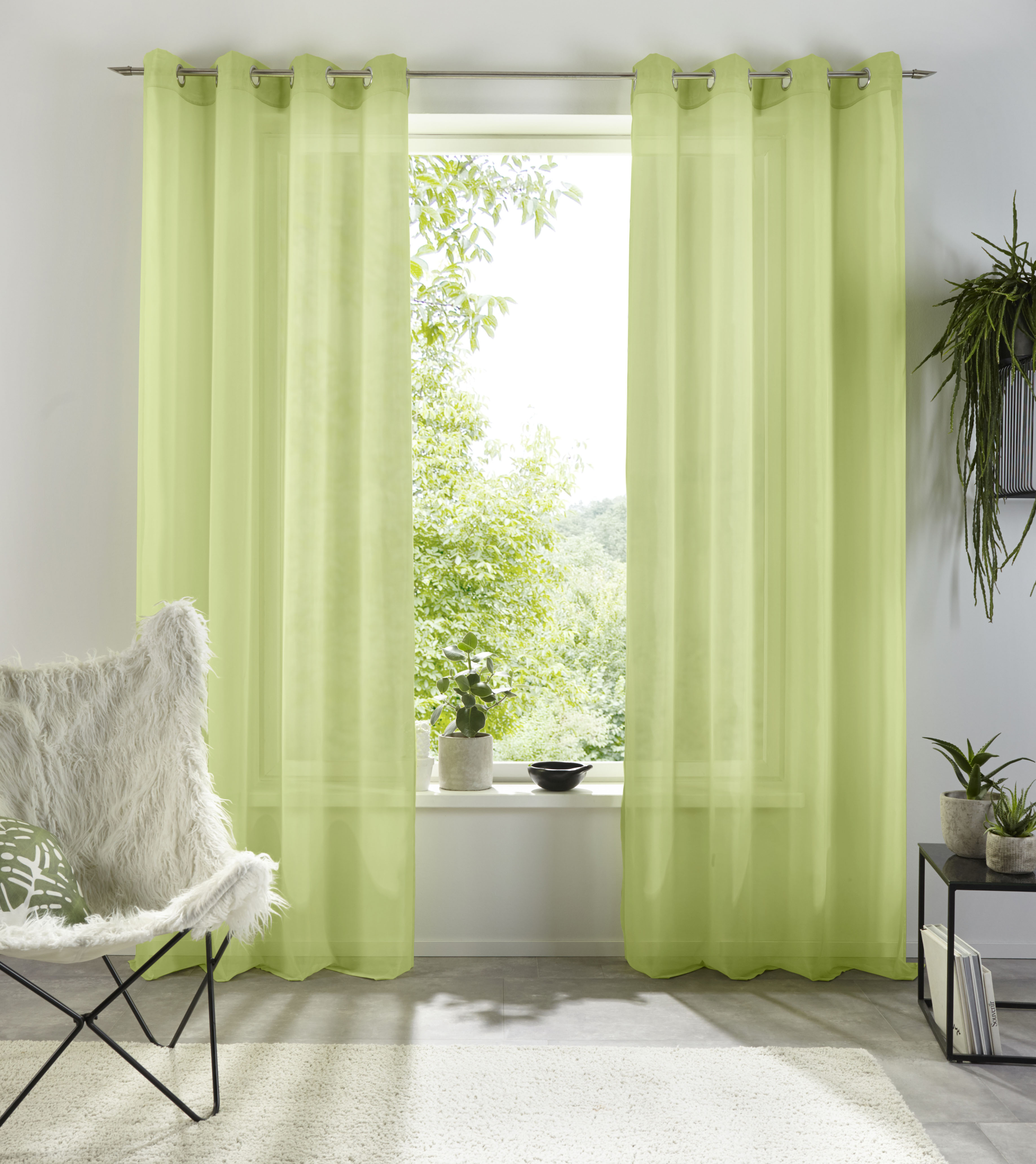 OTTO home Gardine "XANA 1er- und 2er Pack" Ösen 1 Stk. tlg. einfarbig, 1 bzw. 2er Set, pflegeleicht, Kundenliebling