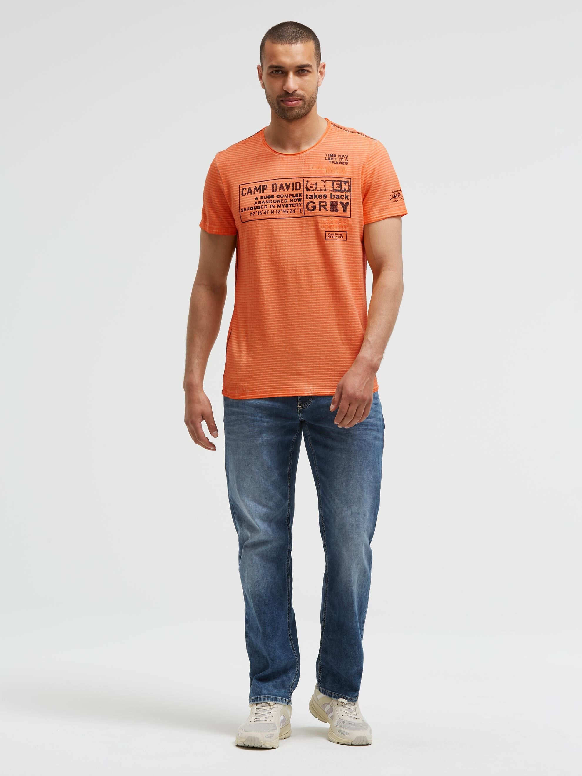 CAMP DAVID Rundhalsshirt mit Stickerei