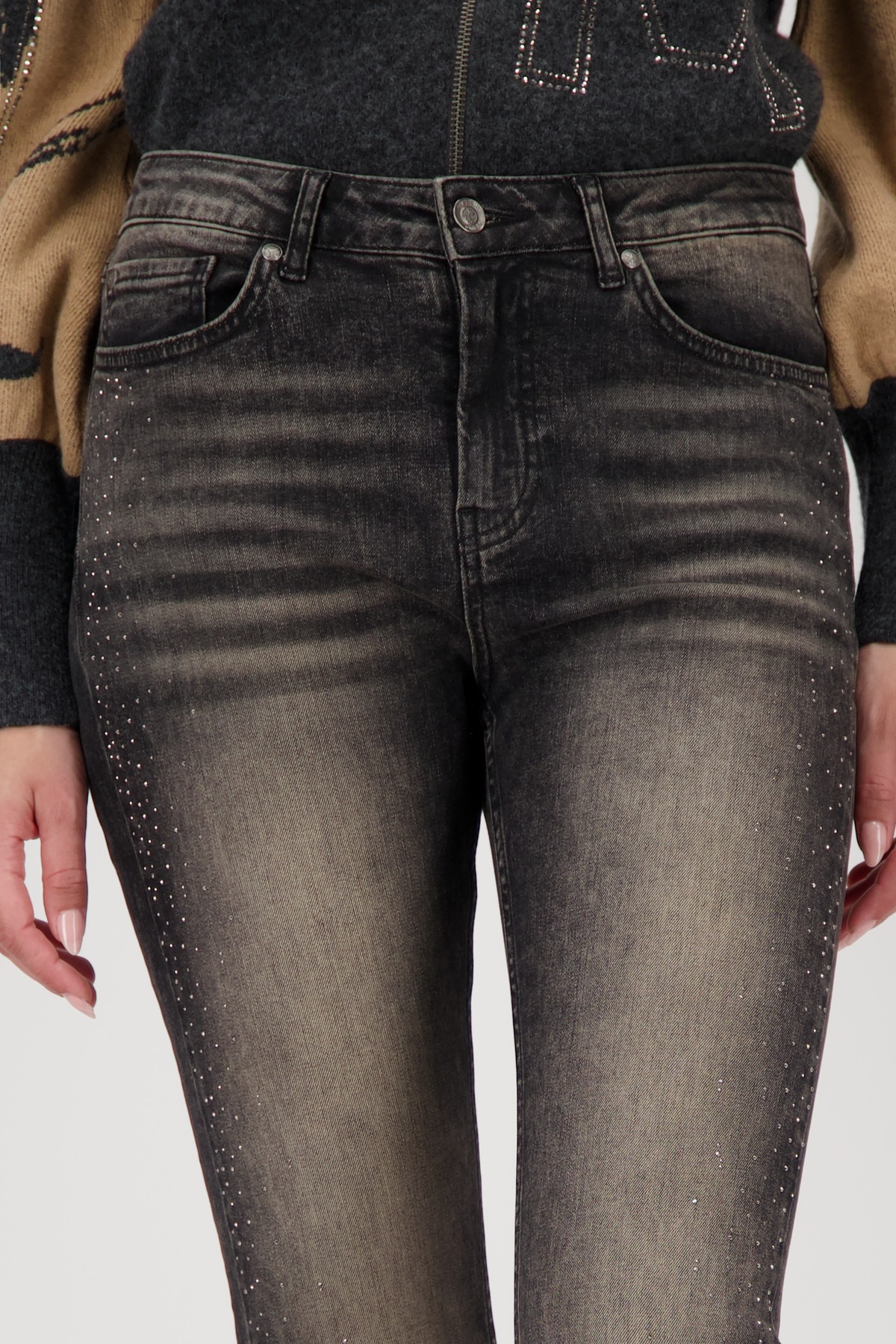 Thumbnail - Monari Straight-Jeans Regular fit mit Strasssteinen