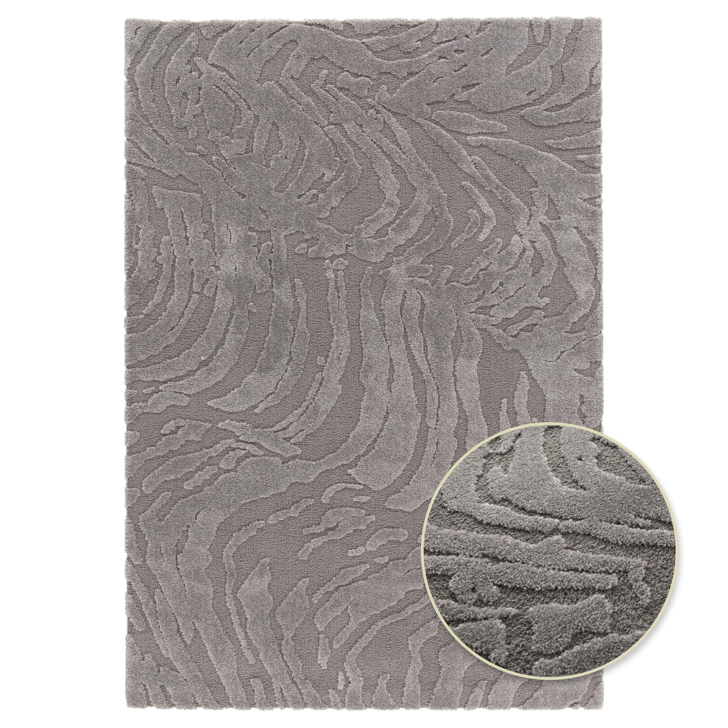 Primaflor-Ideen in Textil Teppich »COSMO Waves, Made in Belgium« rechteckig 14 mm Höhe modernes Design, Hoch-Tief Effekt, weicher Flor