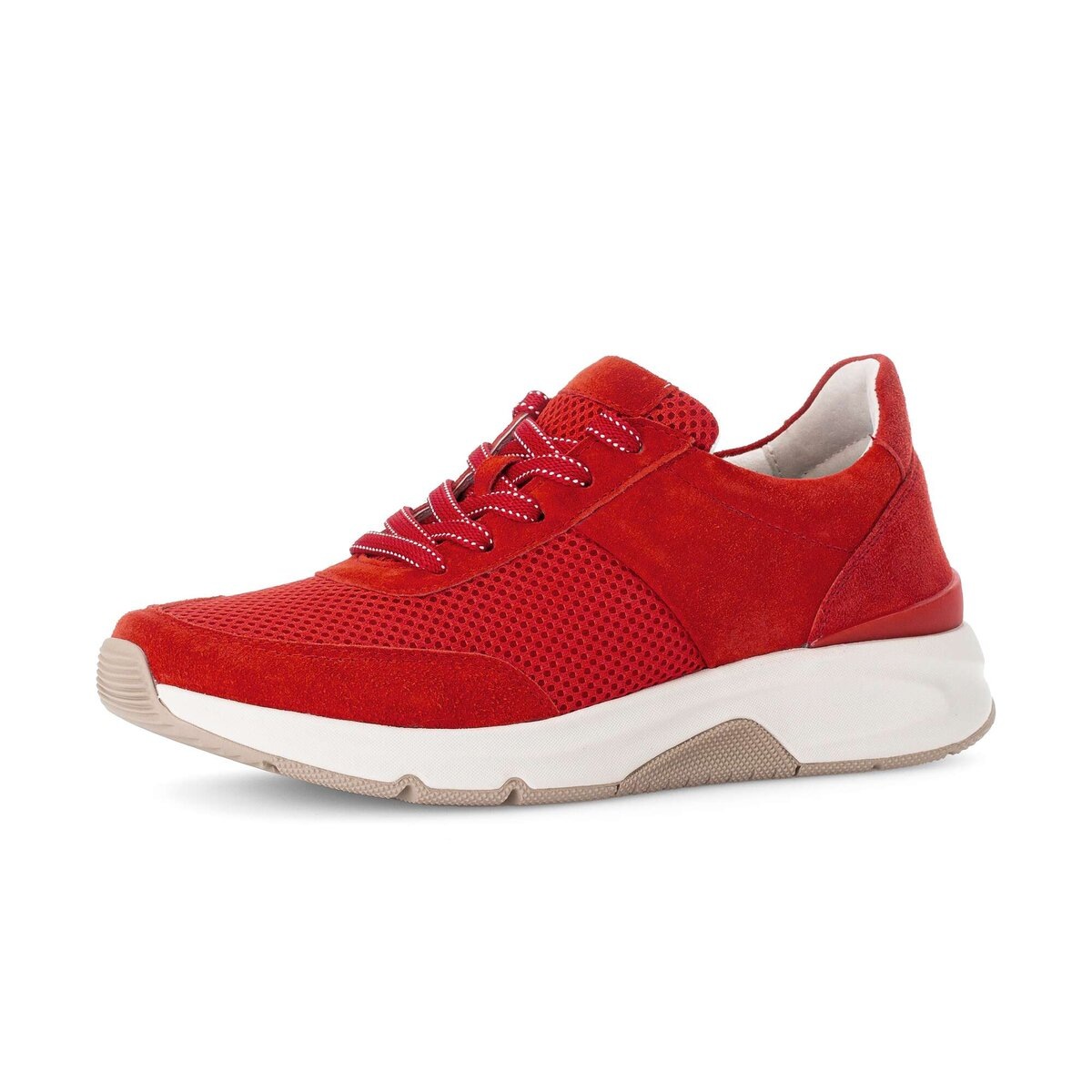 Sneaker GABOR "Sneaker low", Damen, Gr. 38,5, rot, Schuhe Sneaker