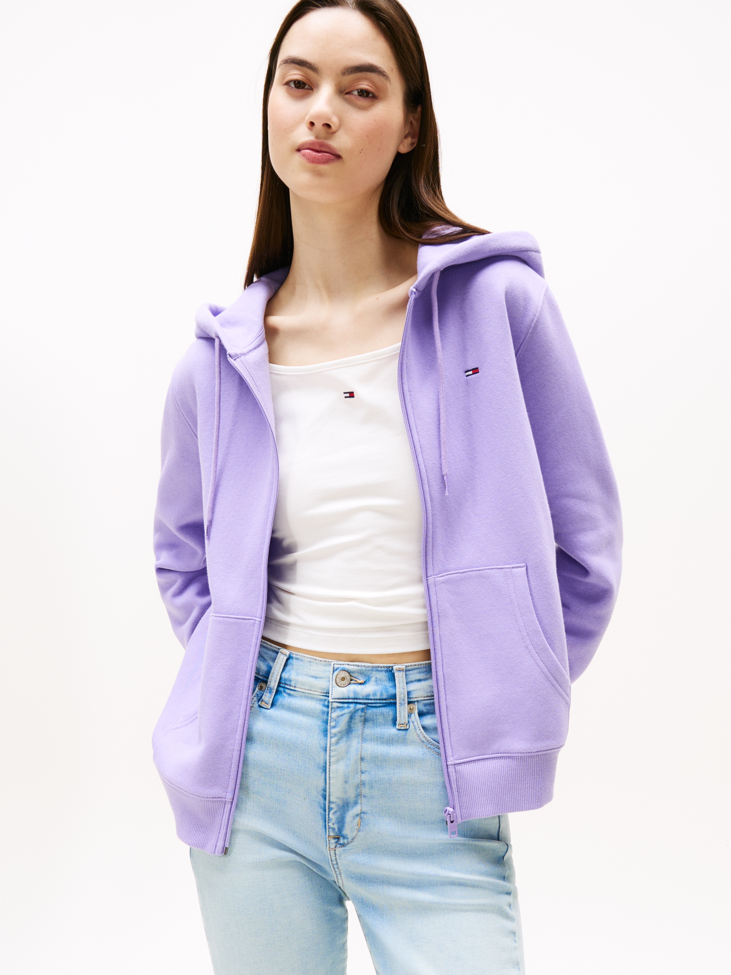 Tommy Jeans Sweatjacke "TJW REG S FLAG ZIP THRU", mit Logostickerei günstig online kaufen