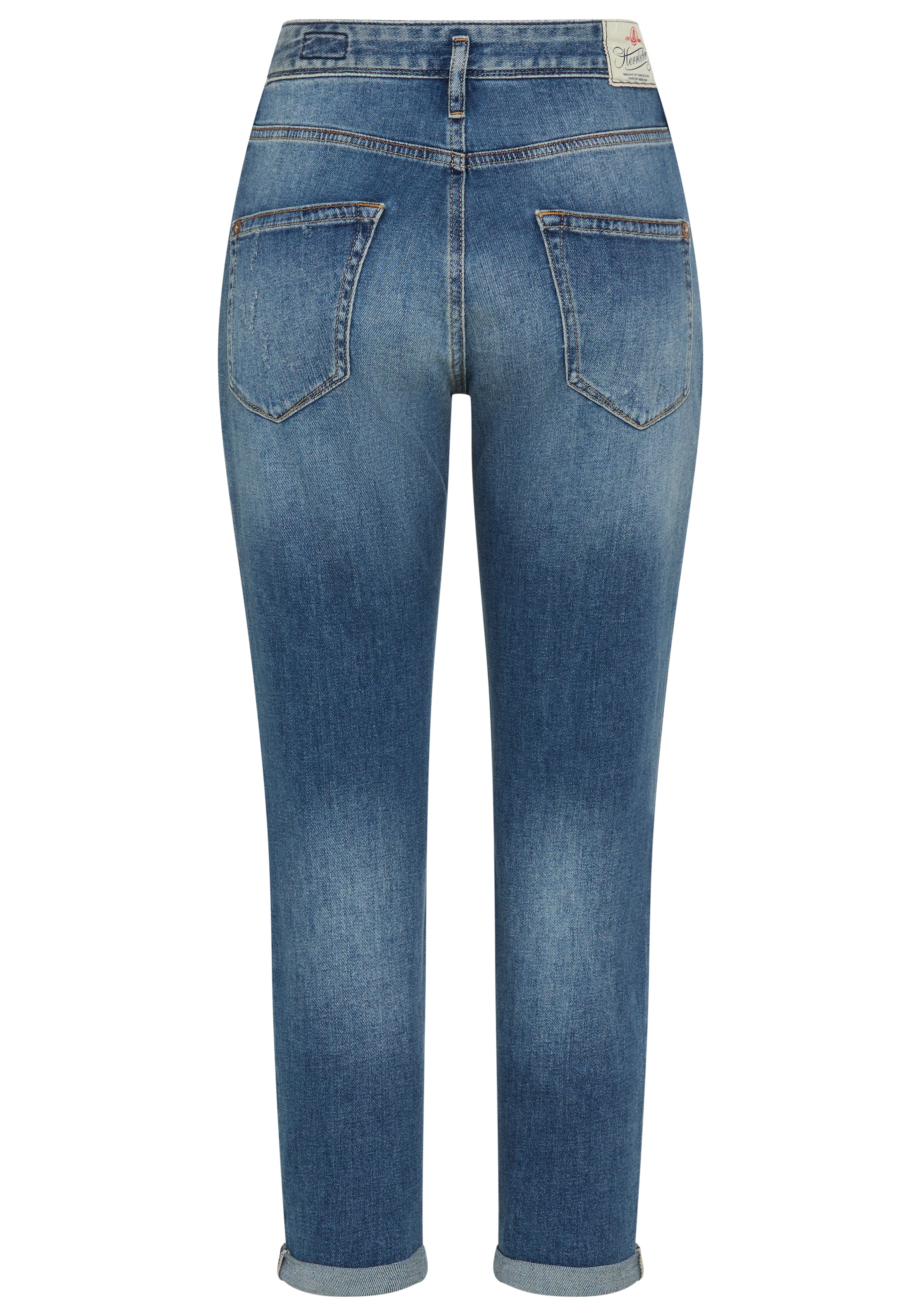 Herrlicher Boyfriend-Jeans »Shyra Cropped Denim Stretch« Shyra,  mit Abnähern, Umschlagsaum