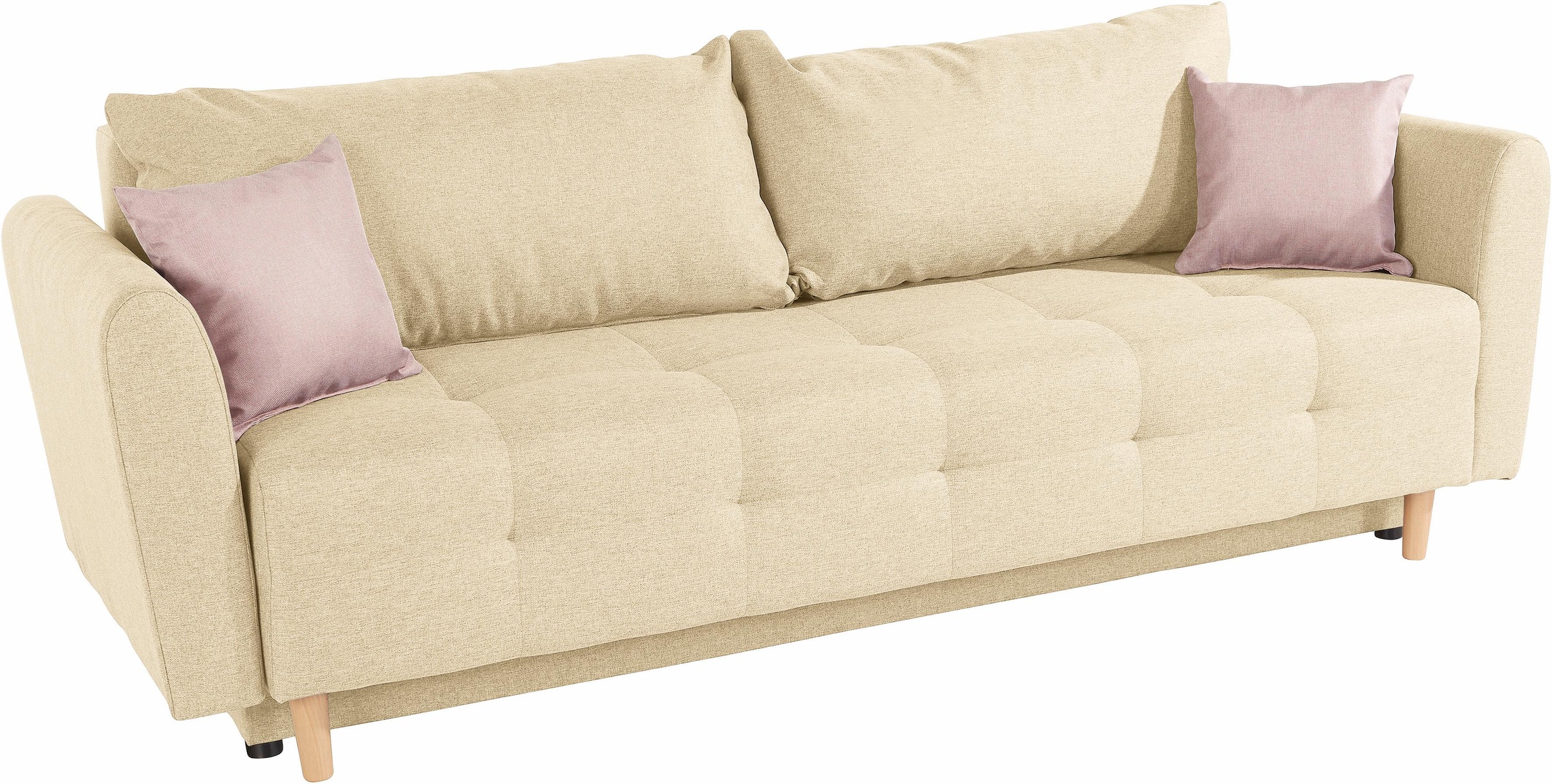 Home affaire Schlafsofa "Nordic" inklusive Bettkasten und Zierkissen günstig online kaufen