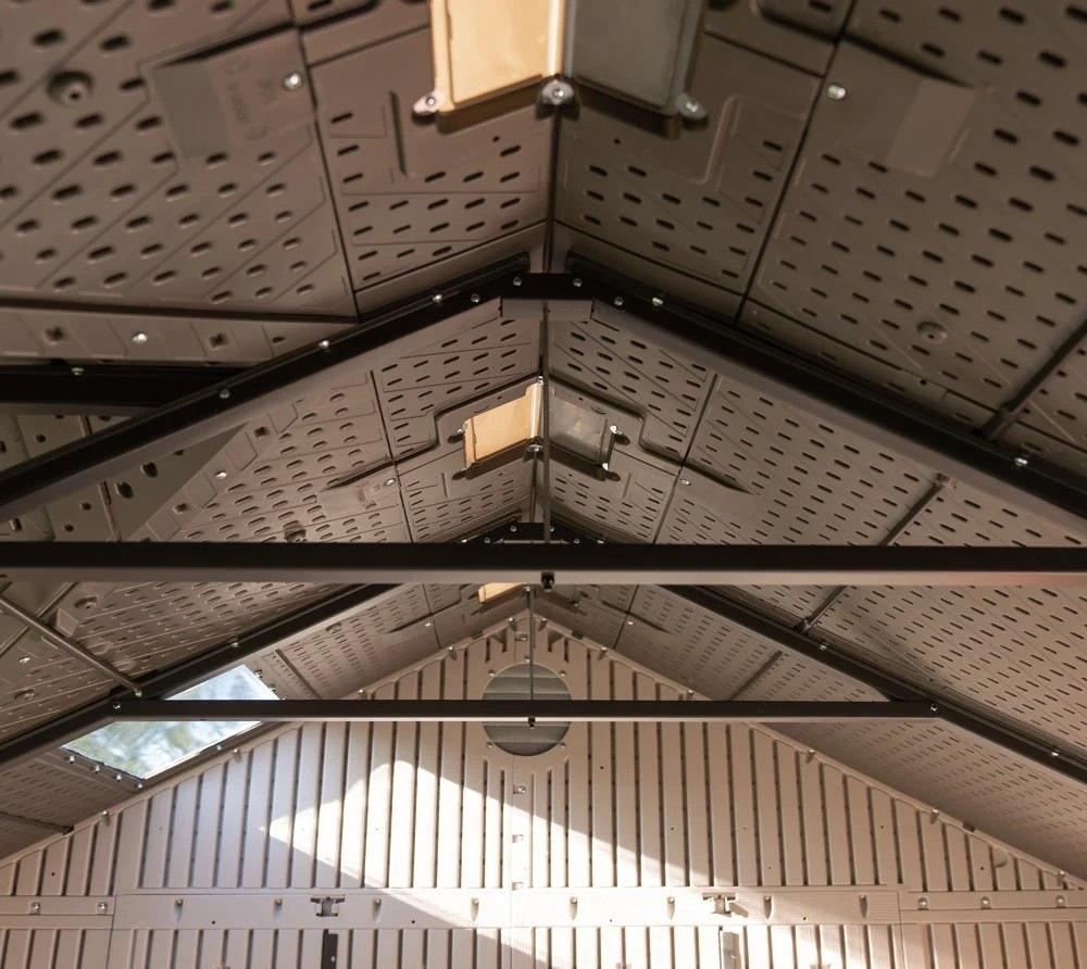 Lifetime Gerätehaus »Texas«, (Set), Kunststoff, inkl. Fußboden, Regale und Werkzeugtasche