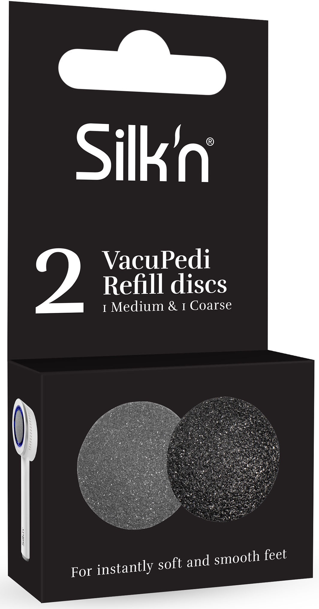 SILK'N Hornhautentferner Ersatzschleifscheiben, grau, Mineralien, Hornhautentferneraufsätze, medium & grob