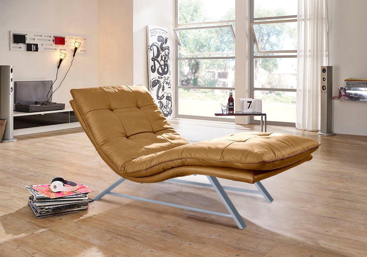 W.SCHILLIG Relaxliege »daily dreams«, in Waffelkissen-Optik, wahlweise mit Motor, Kufengestell, in 2 Breiten