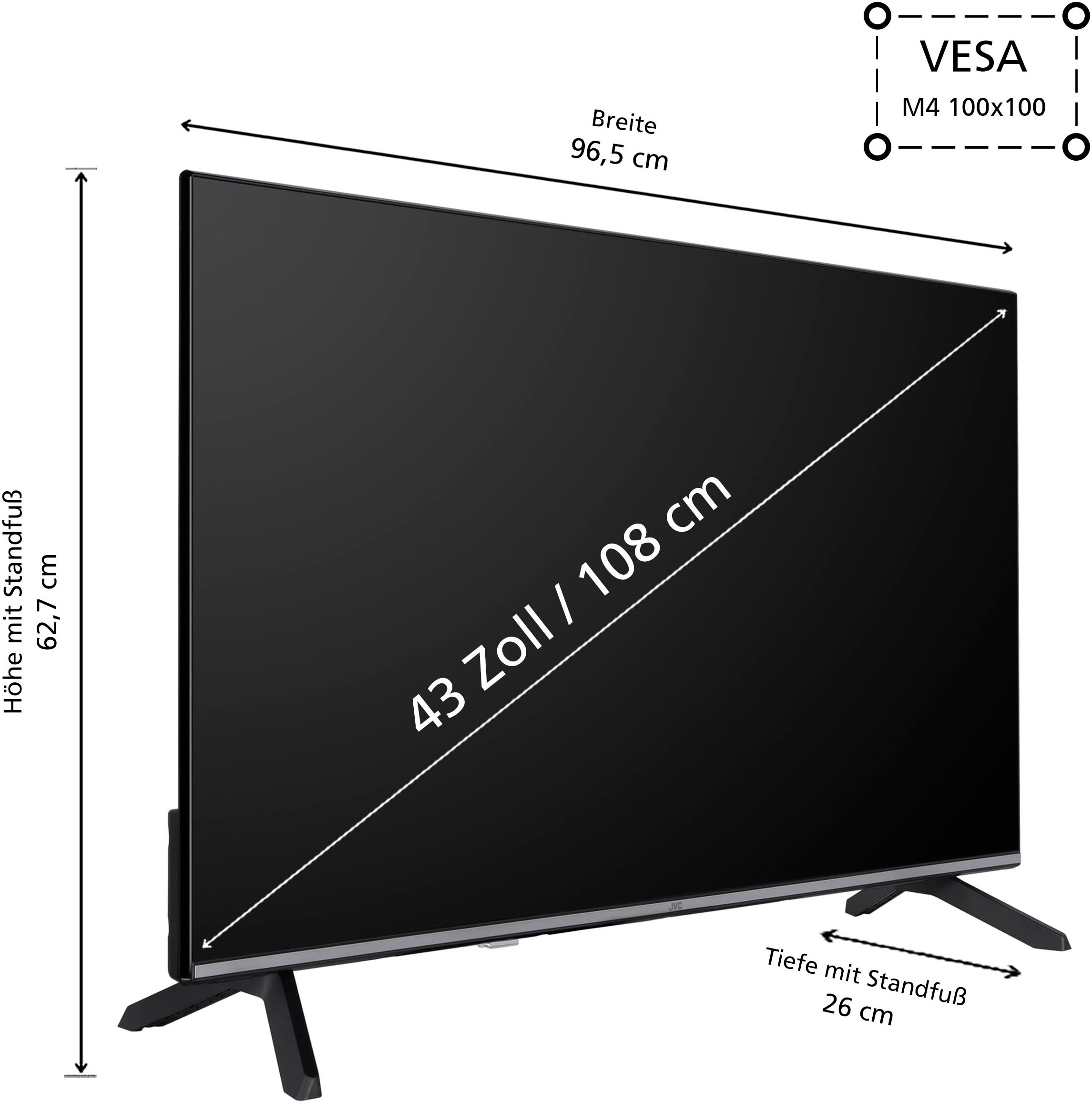 JVC DLED-Fernseher »LT-43VF7555«, Full HD, Smart-TV