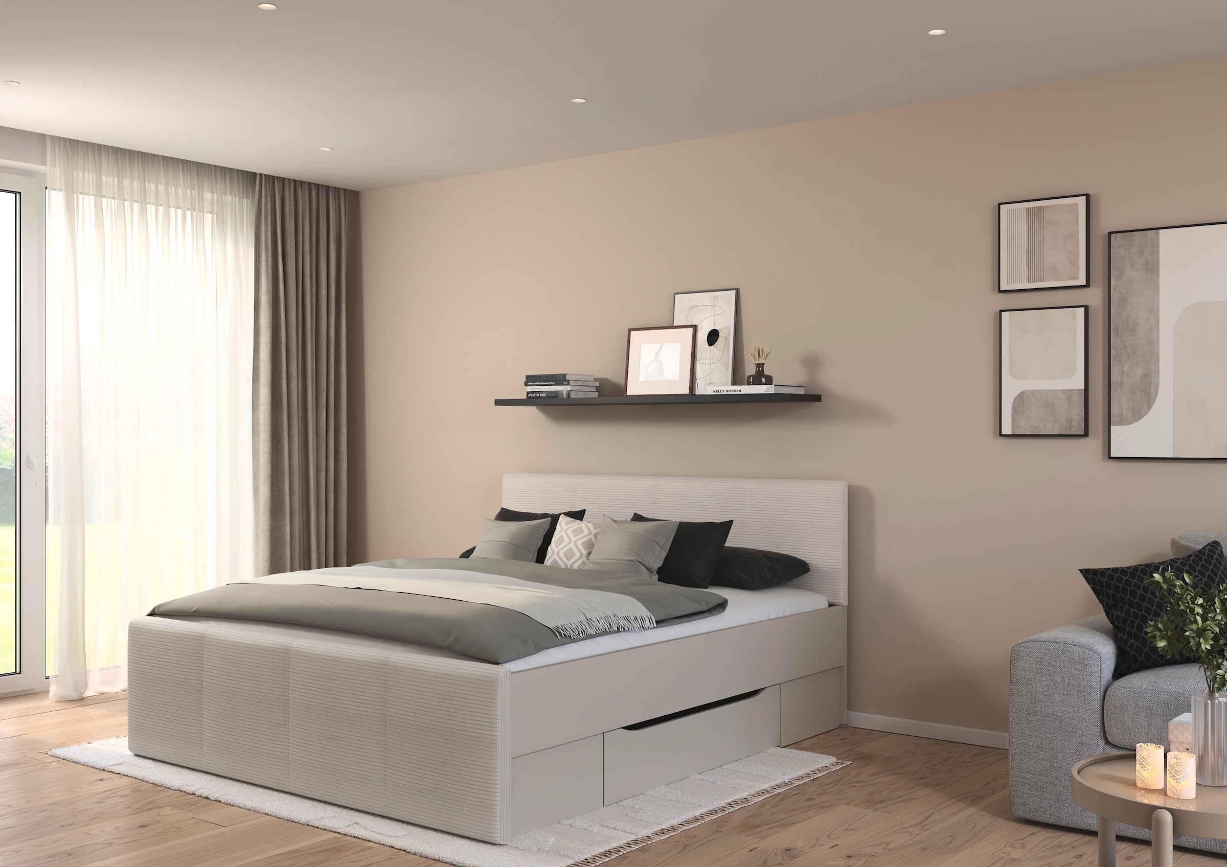 rauch Bett "Doppelbett Polsterbett Stauraumbett AGORDO", (180x200 cm), prak günstig online kaufen