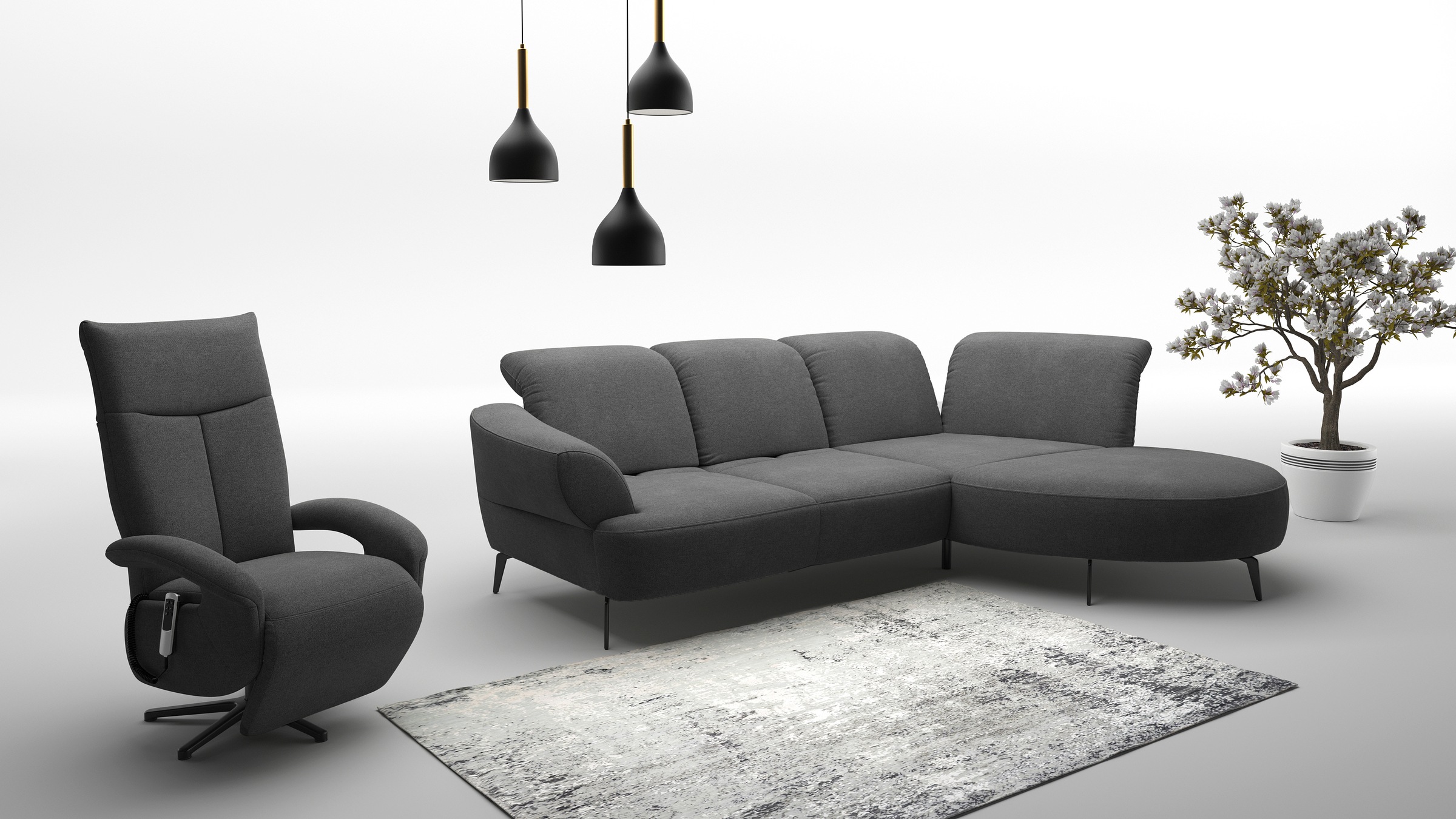 sit&more Ecksofa »Dance«, inkl.System Click&Seat und Sitztiefenverstellung