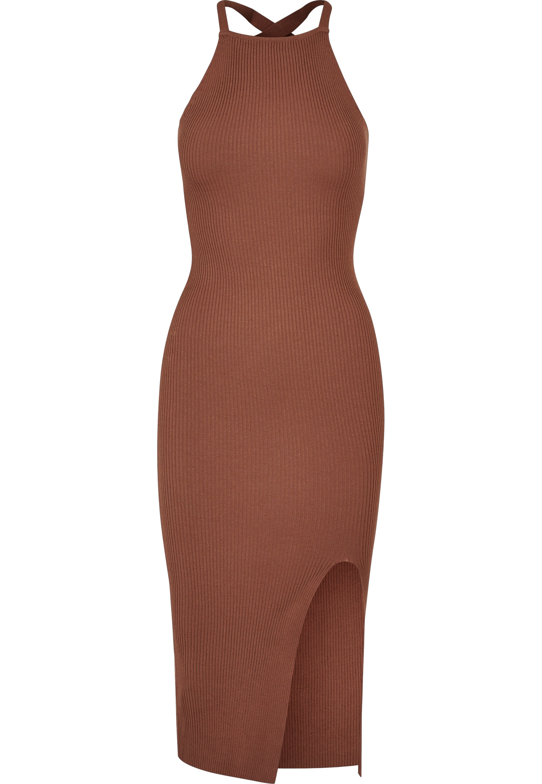 URBAN CLASSICS A-Linien-Kleid "Urban Classics Damen Ladies Midi Rib Knit Crossed Back Dress" 1 Stk. tlg.