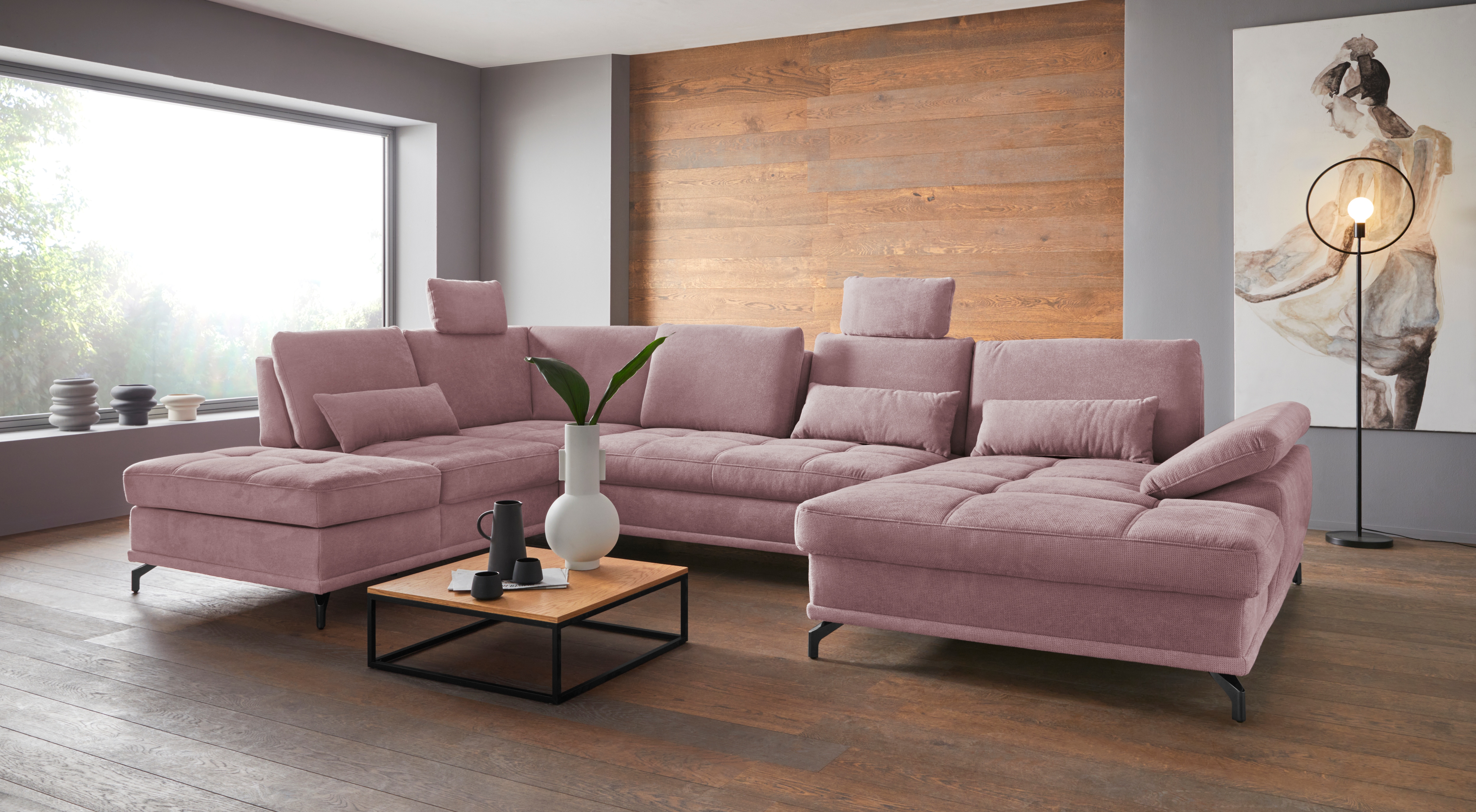 OTTO home Wohnlandschaft "Costello U-Form, B: 363 cm mit Sitztiefen- & Armteilverstellung" optional Schlaffunktion & Bettkasten