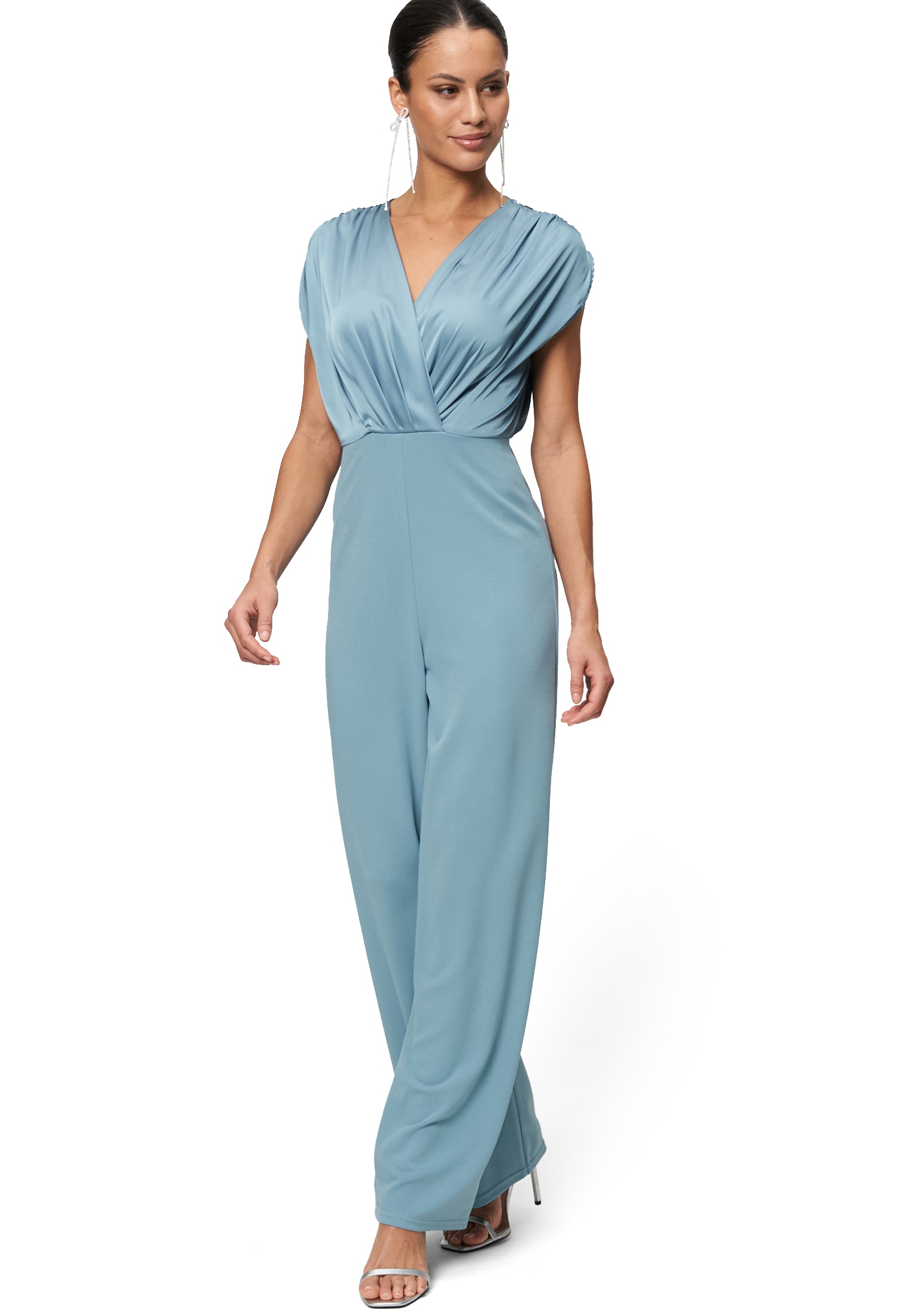 Zero Overall »zero Jumpsuit im Materialmix«, (1 tlg.), Wickeldesign