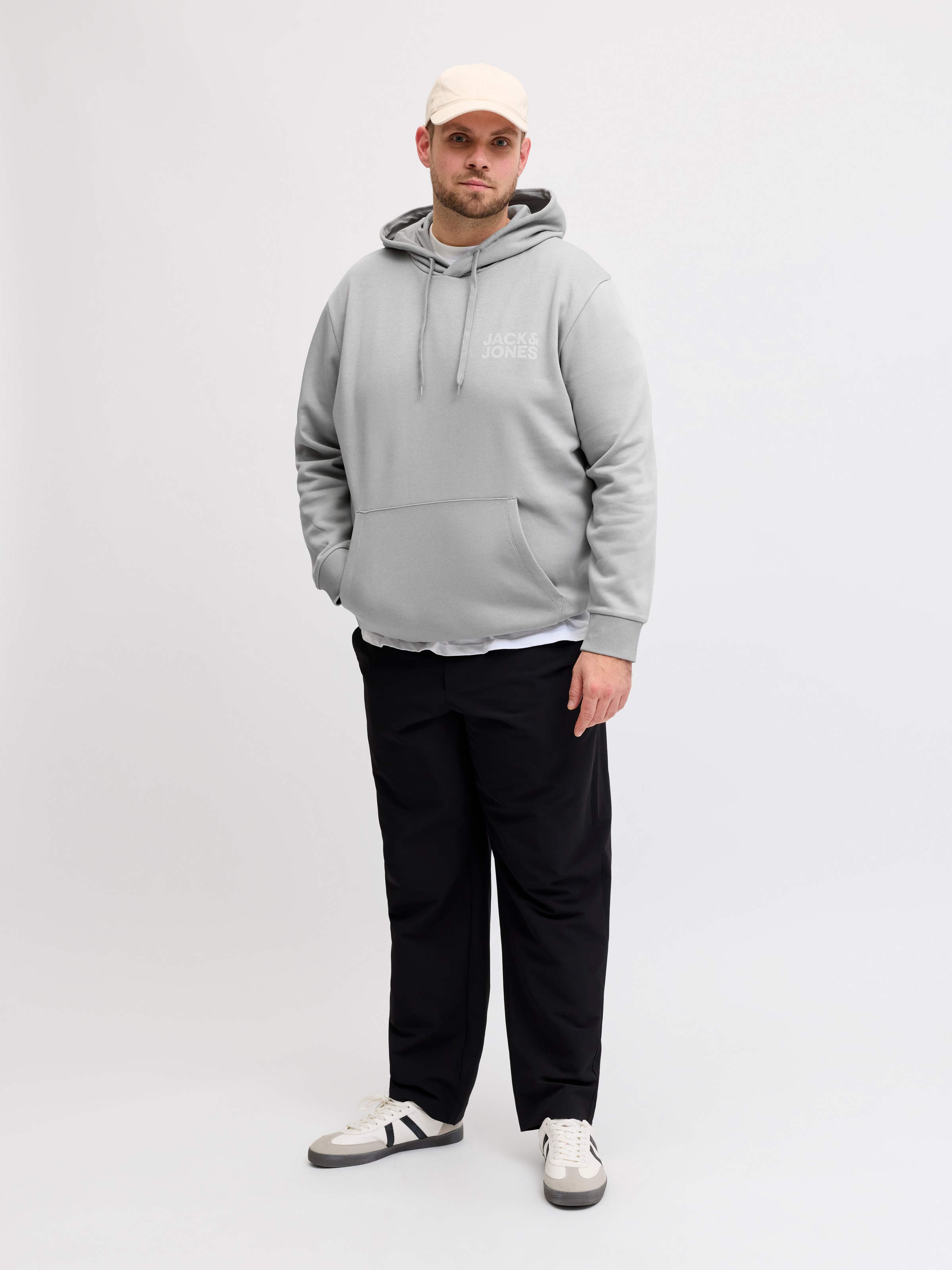 Thumbnail - Jack & Jones PlusSize Kapuzensweatshirt "JJECORP LOGO SWEAT HOOD NOOS PLS", Baumwollmischung, regular fit