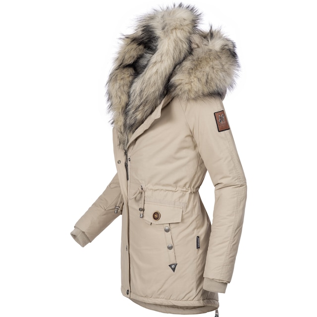 Navahoo Wintermantel »Sweety«, abgefahrener Winterparka m. 2 Kunstpelz- Kapuzen kaufen | BAUR