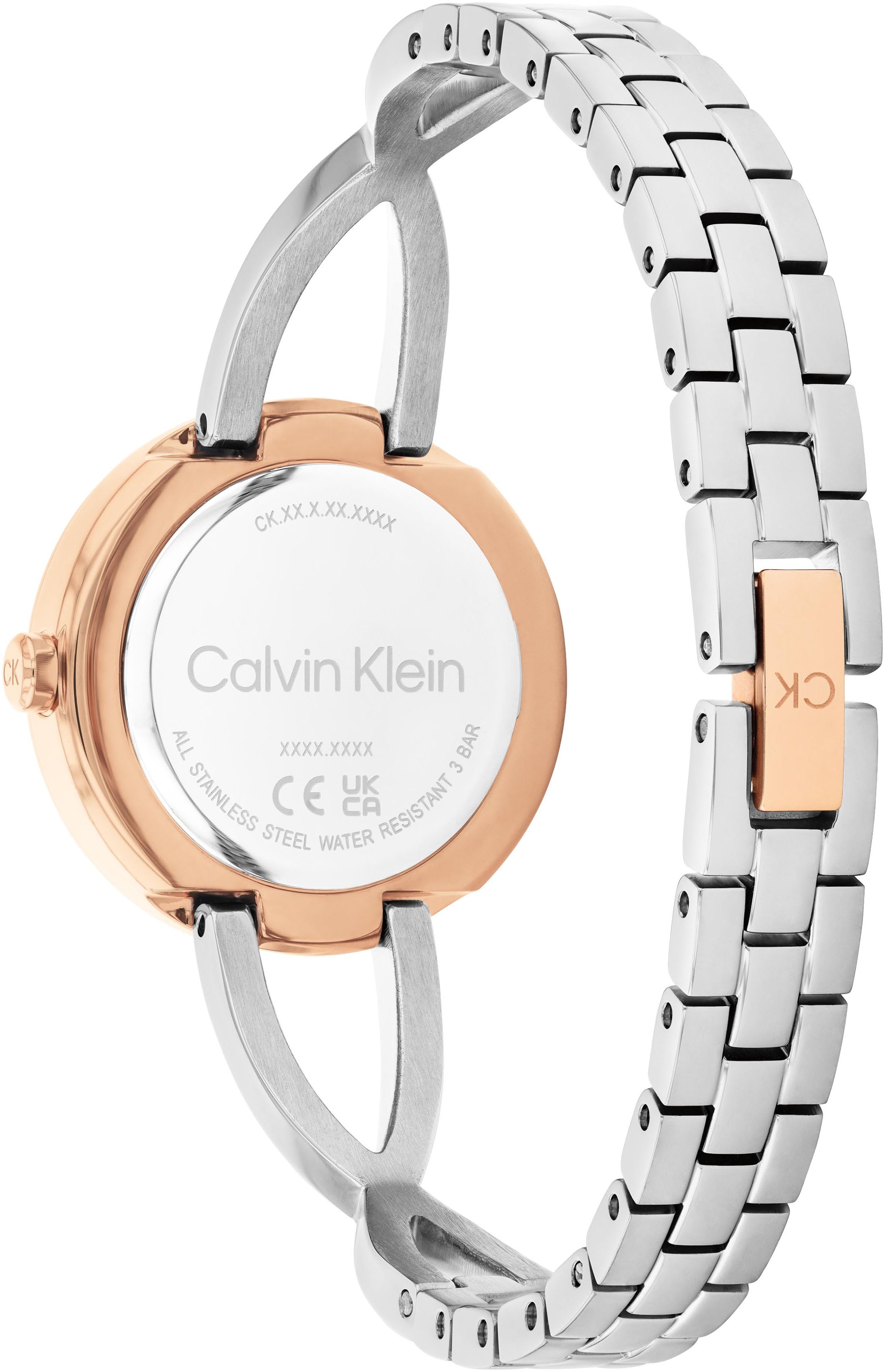 Calvin Klein Quarzuhr »Sculpted Embrace«, Armbanduhr, Damenuhr, Edelstahlarmband, analog, Glassteine