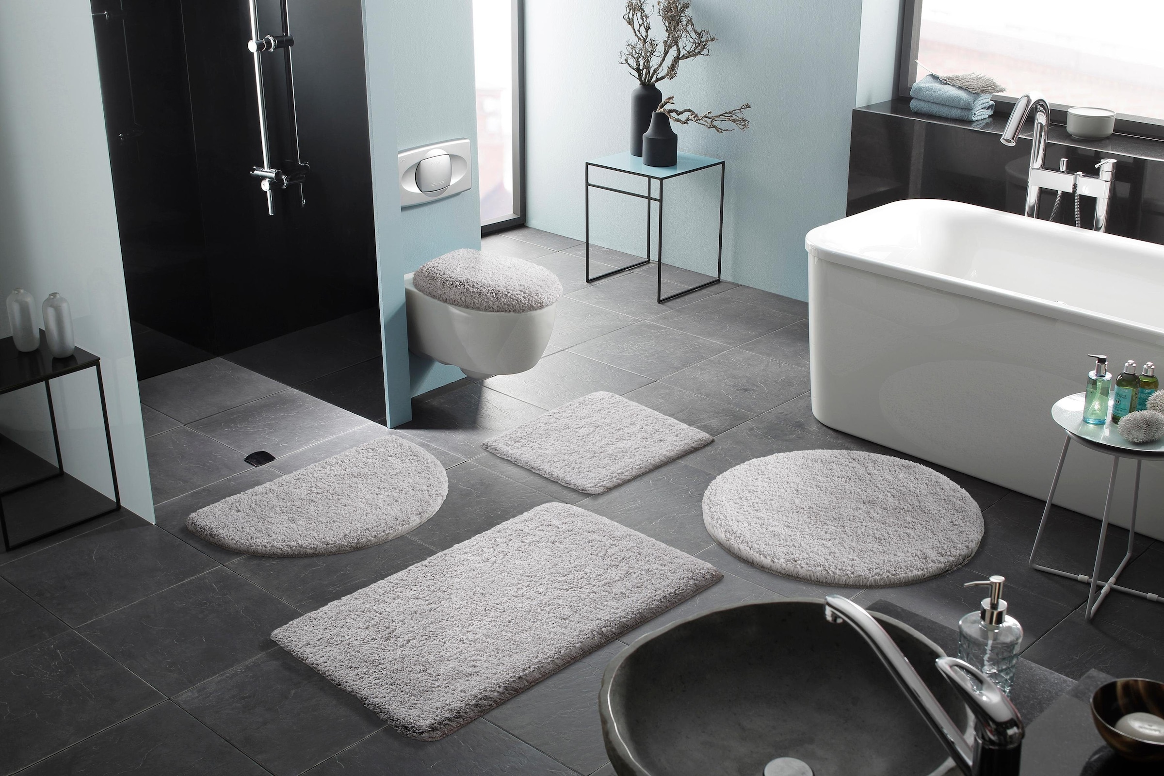 Kleine Wolke Badematte "Mellow" Höhe 40 mm rutschhemmend beschichtet fußbod günstig online kaufen