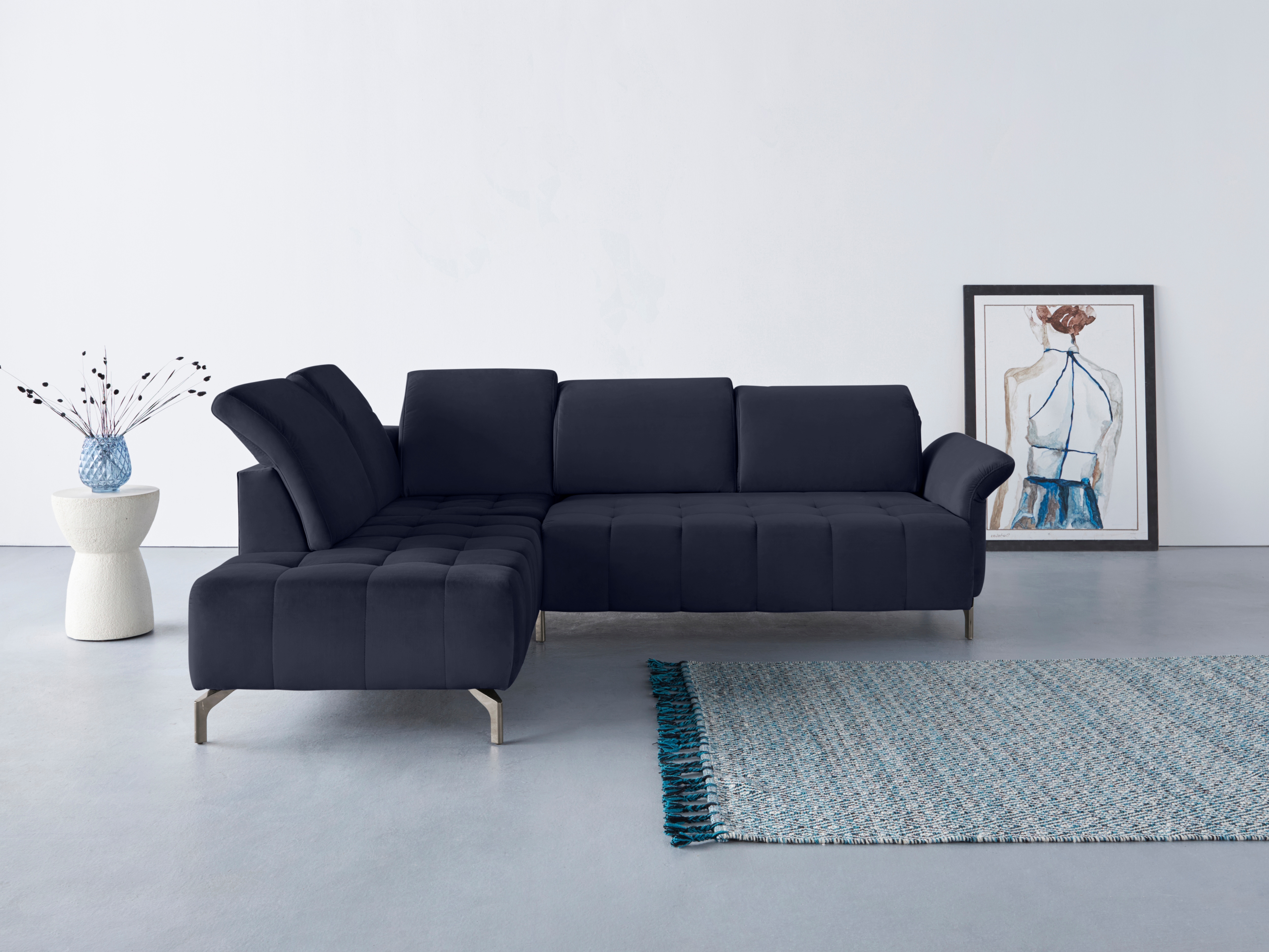 OTTO home Ecksofa "Fresh L-Form" Federkern, wahlweise Kopfteilverstellung und motorischer Vorziehsitz